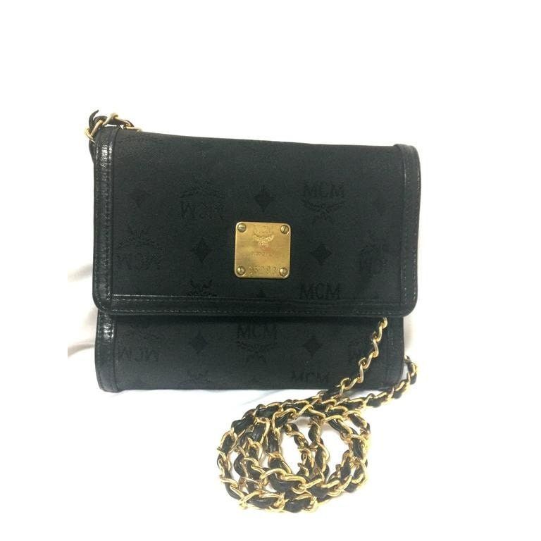 MCM Vintage MCM black nylon monogram clutch shoulder bag Size ONE SIZE - 8 Thumbnail
