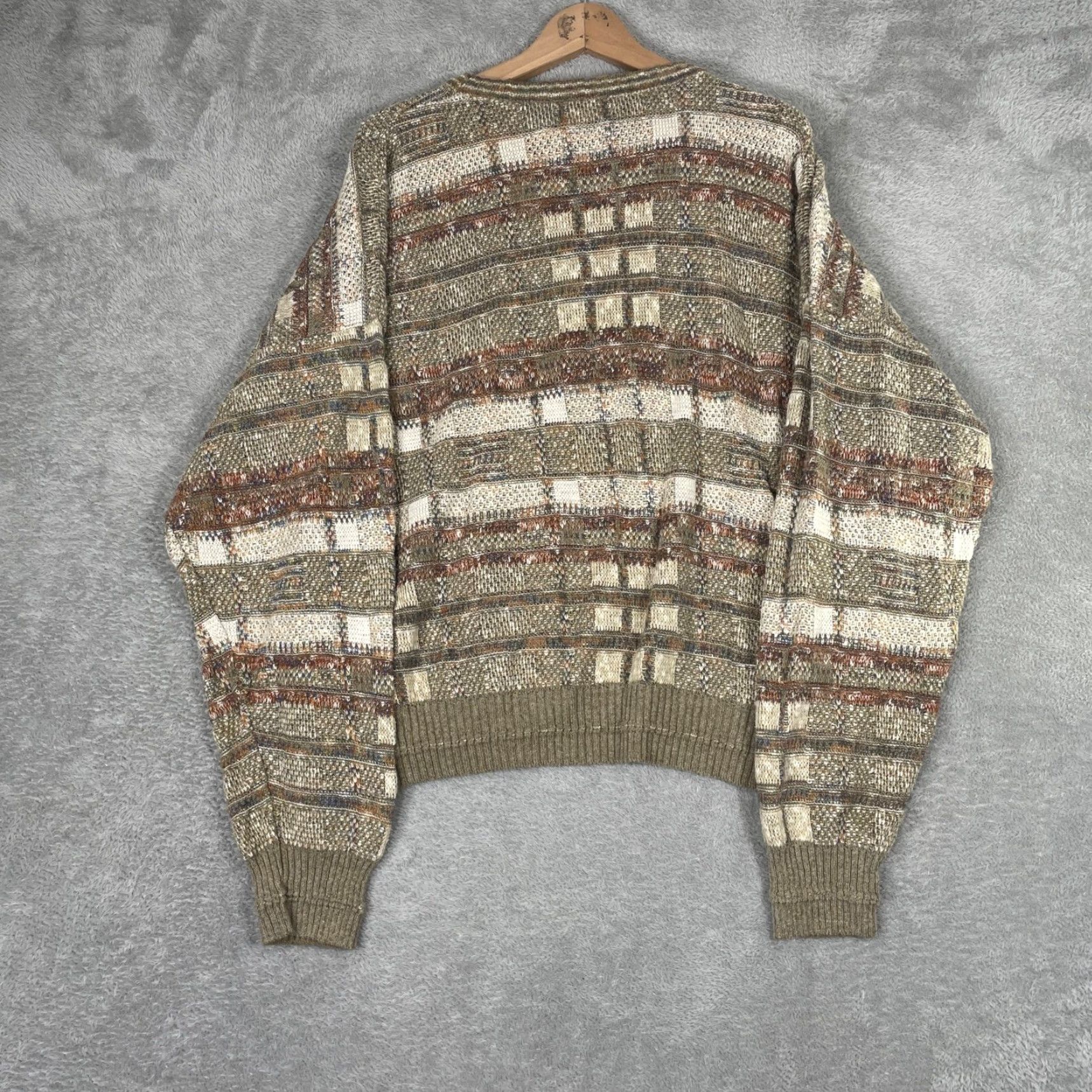 Croft & Barrow VINTAGE Croft & Barrow Sweater Mens XL Brown Textured Knit Retro 90s Italy Size US XL / EU 56 / 4 - 2 Thumbnail