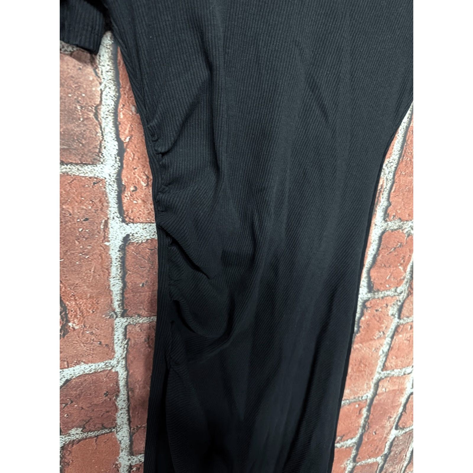 Zara Zara Women's Black Rib Knit Short Sleeve High Neck Mini Bodycon Sweater Dress S Size S / US 4 / IT 40 - 2 Thumbnail