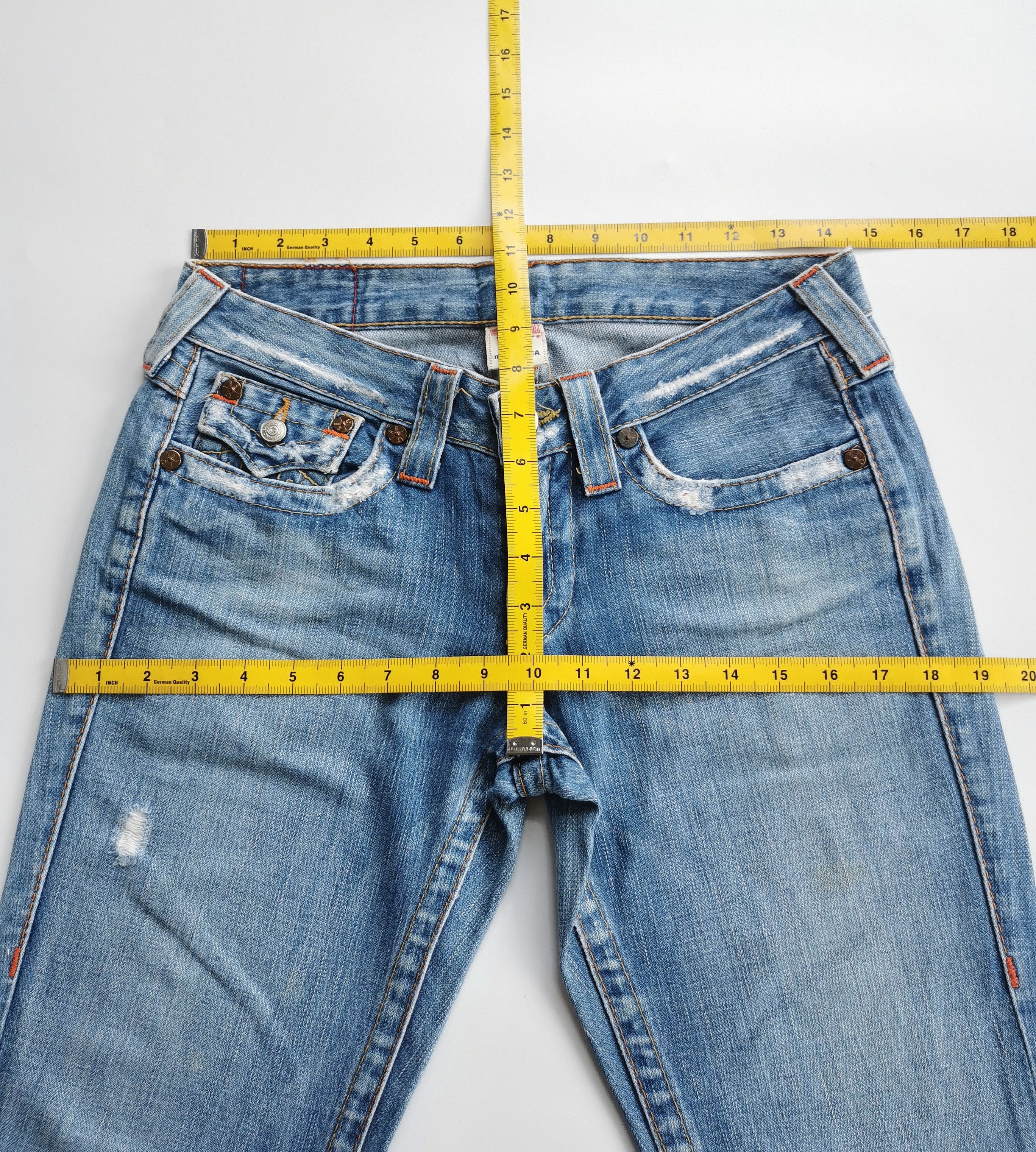 True Religion Vintage True Religion Joey Distress Low Rise Flare Jeans Size 29" - 4 Thumbnail