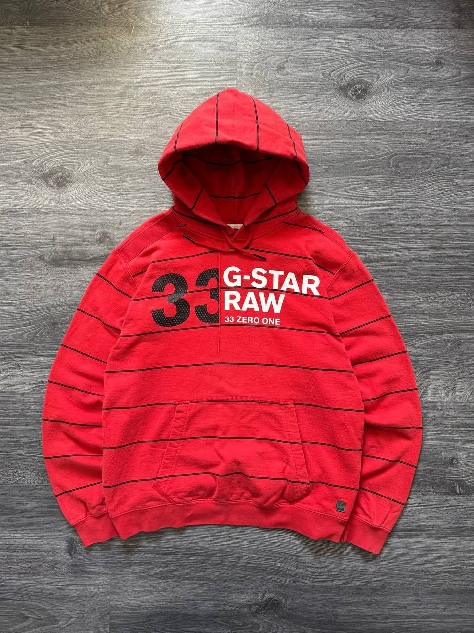G-Star Vintage 00s G-star Raw Striped Hoodie Y2K Big Logo Size US L / EU 52-54 / 3 - 1 Thumbnail