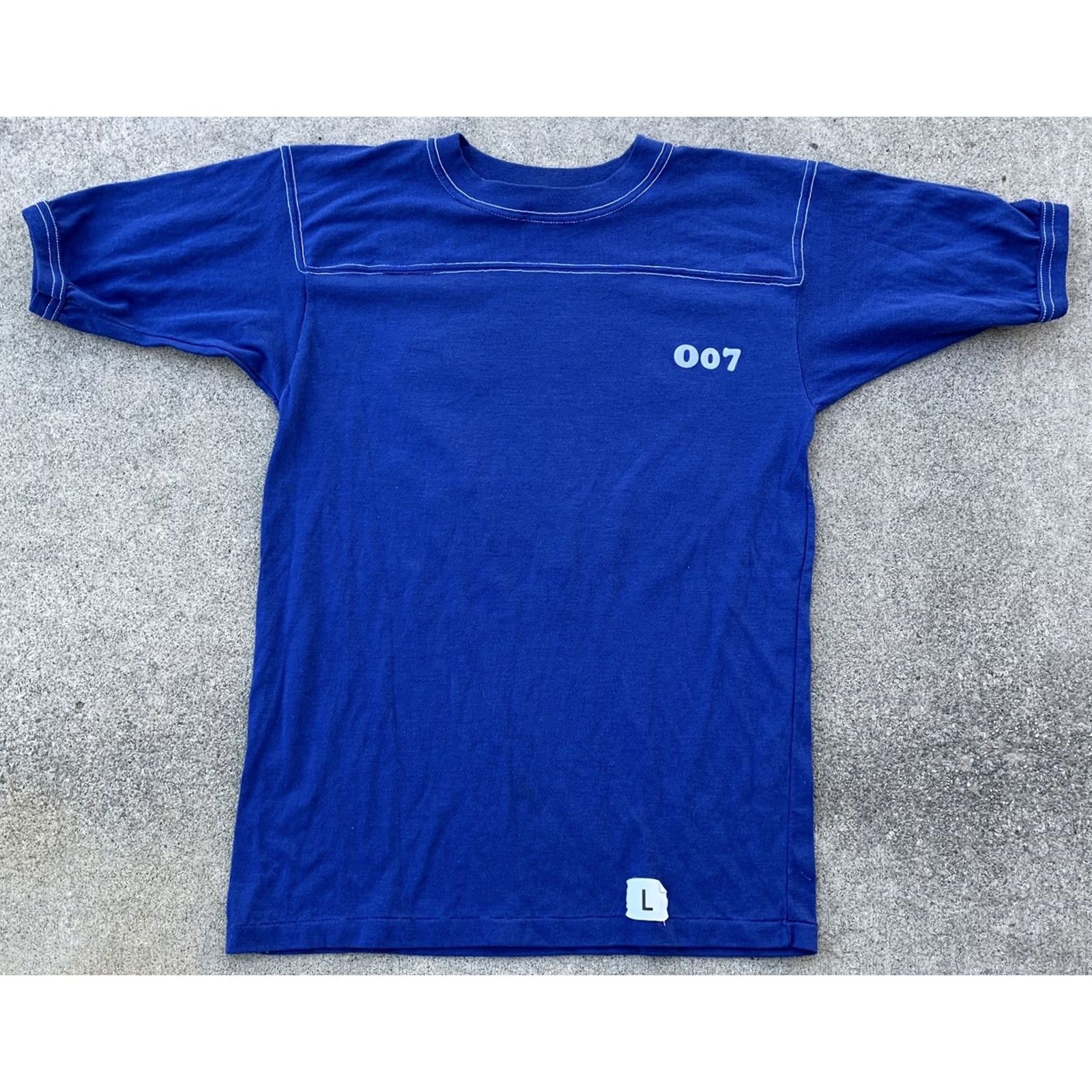 Vintage VINTAGE Roach Jersey Style T Shirt Men L Blue 70s 80s Matson’s Marauder’s Iron On O07 Roach Sportswear/Beach Shirt Mens Size US L / EU 52-54 / 3 - 3 Thumbnail
