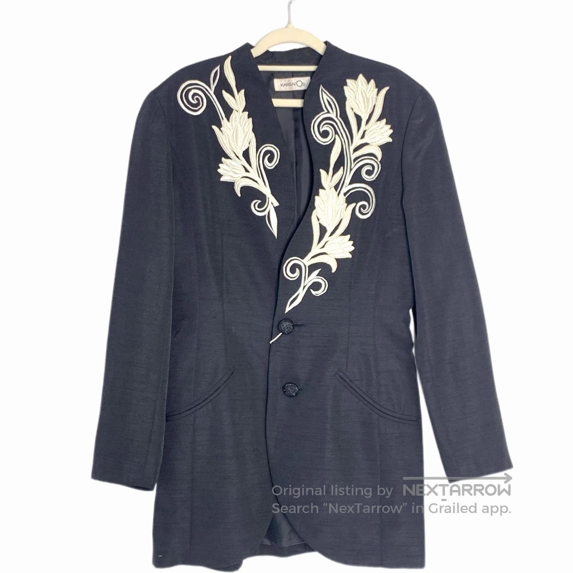 Kansai Yamamoto Asymmetrical Embroidered Jacket by Kansai Yamamoto. Size M / US 6-8 / IT 42-44 - 1 Thumbnail