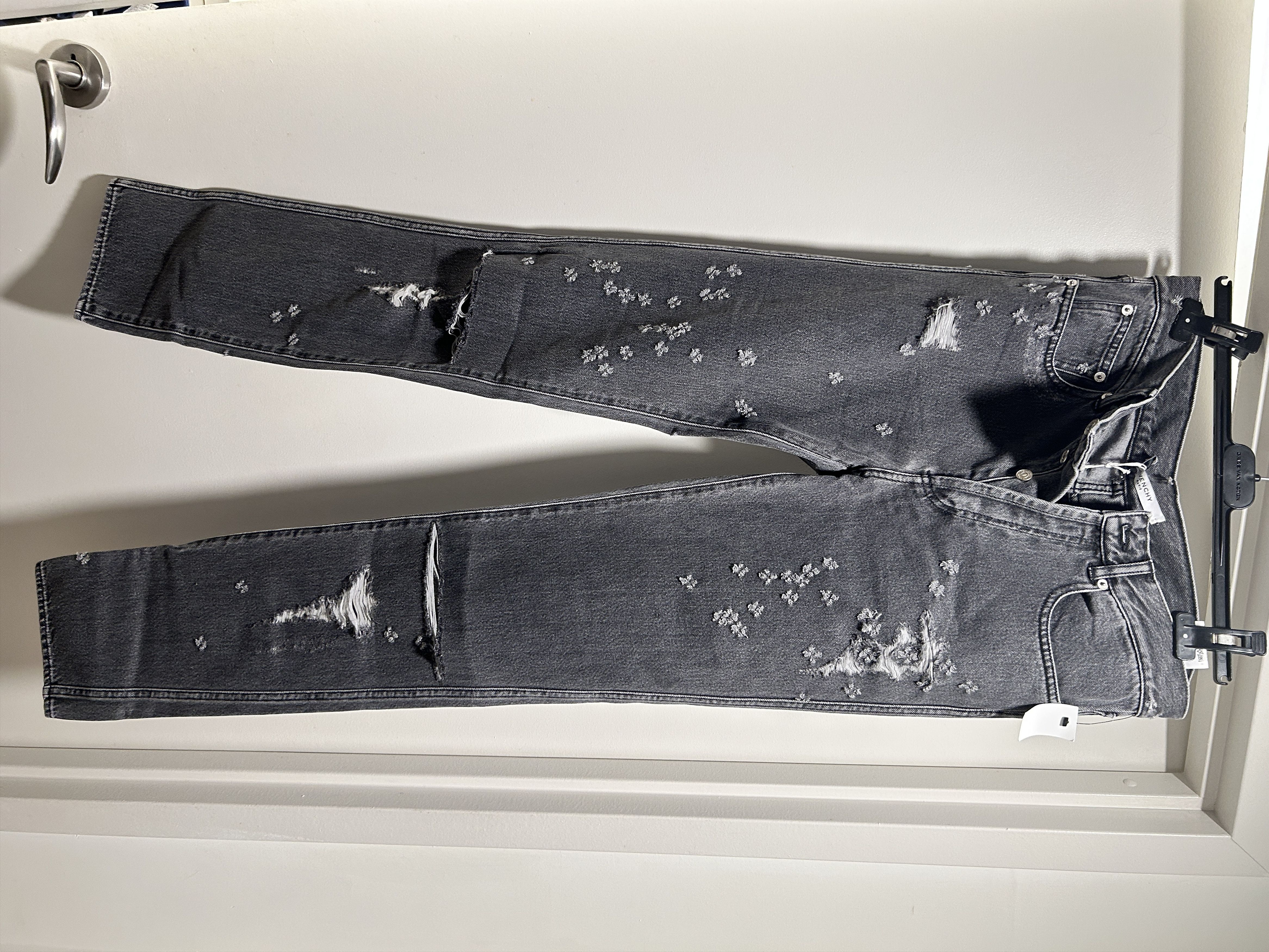 image of Givenchy Medium Grey Denim Jeans Trouser Holes Skinny Distressed, Men's (Size 30)