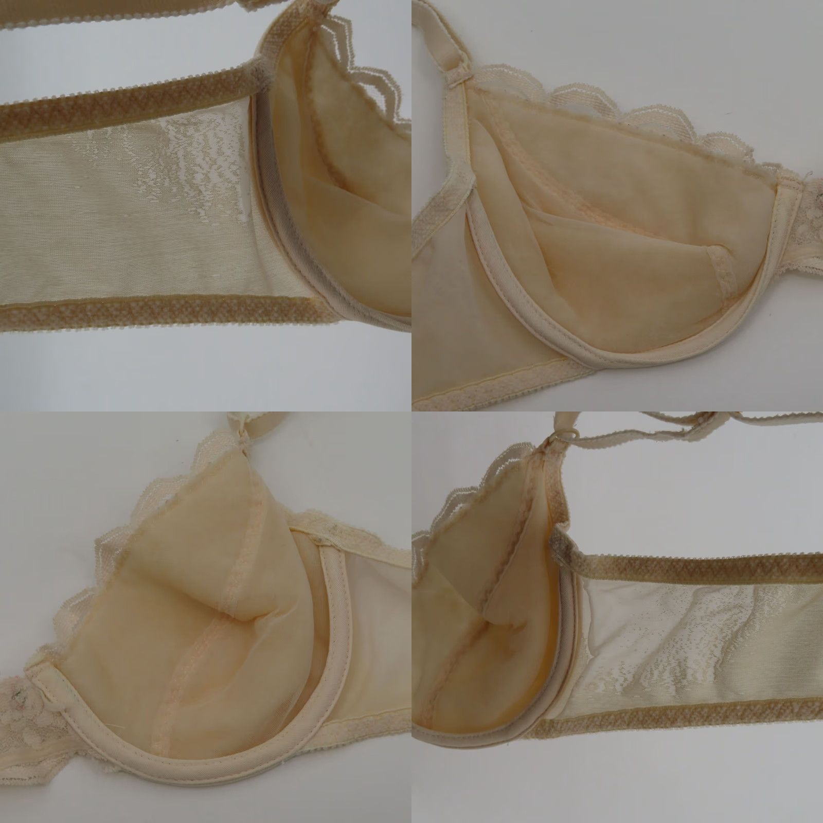 JCPenney VINTAGE J. C. Penney Fantasia Bra 36B Cream Underwire Lined Lace Satin Rosette 7236 Womens Size ONE SIZE - 8 Thumbnail