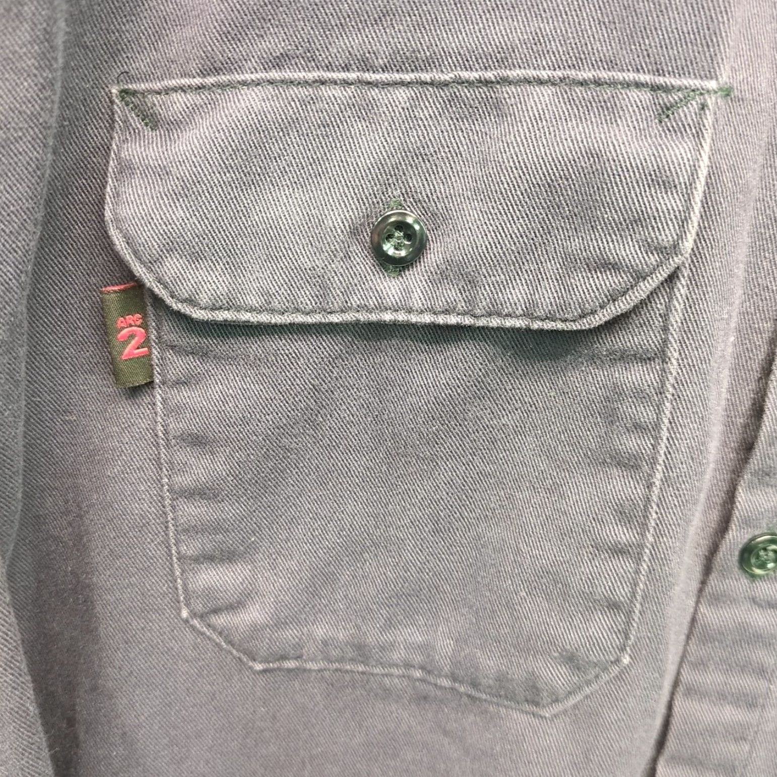 Vintage Armorex Flame Resistant Work Shirt Large Industrial FR Uniform Blue Navy Mens Commonwealth Cotton Blend FR Shirt Size US L / EU 52-54 / 3 - 6 Thumbnail