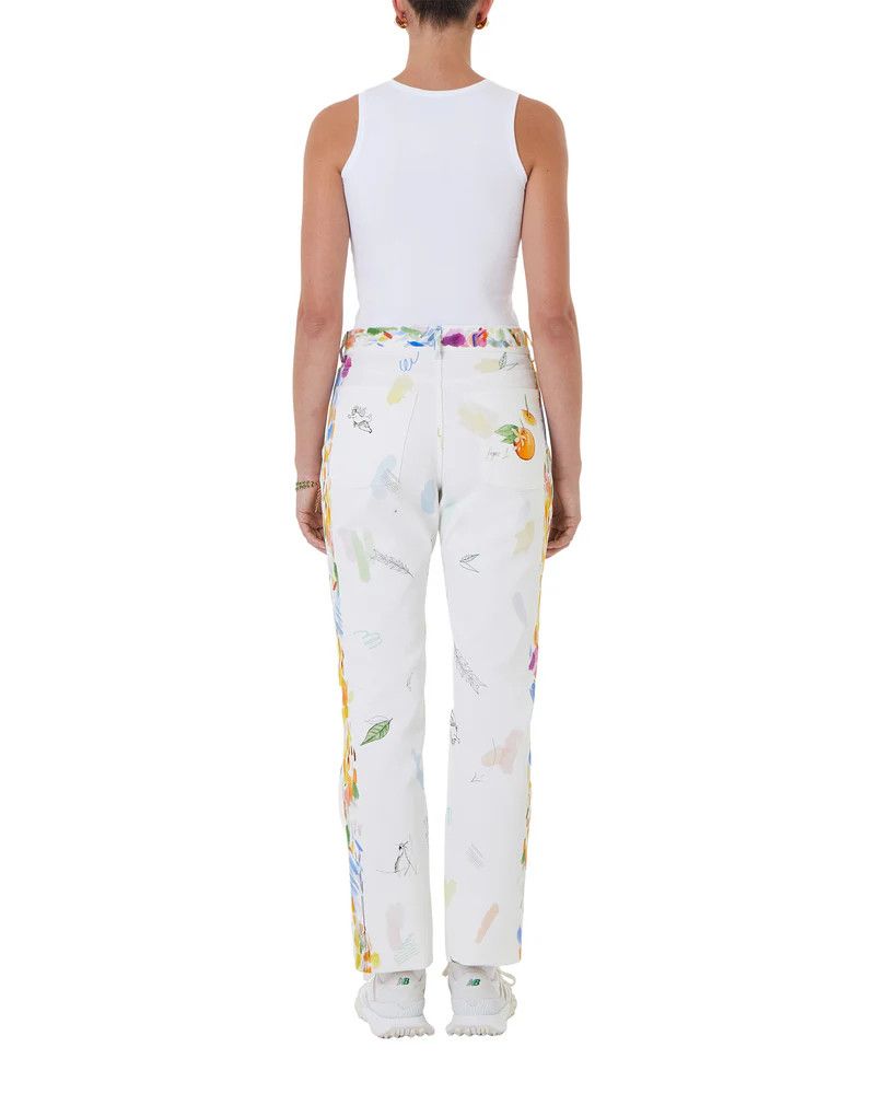 Casablanca White Work In Progress Paint Straight Jeans Size 25" / US 0 / IT 36 - 4 Thumbnail