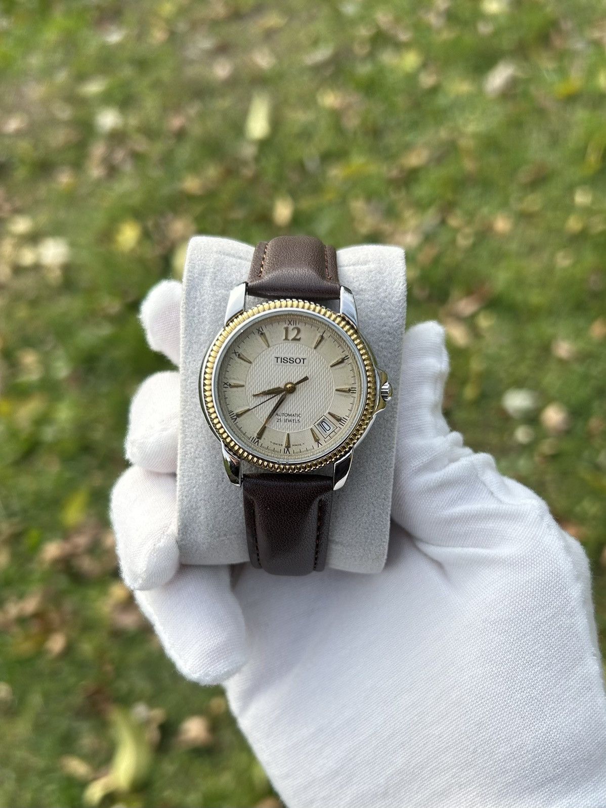 Tissot Ballade Watch Automatic Mechanical Wristwatch 2000S in Beige, Men's