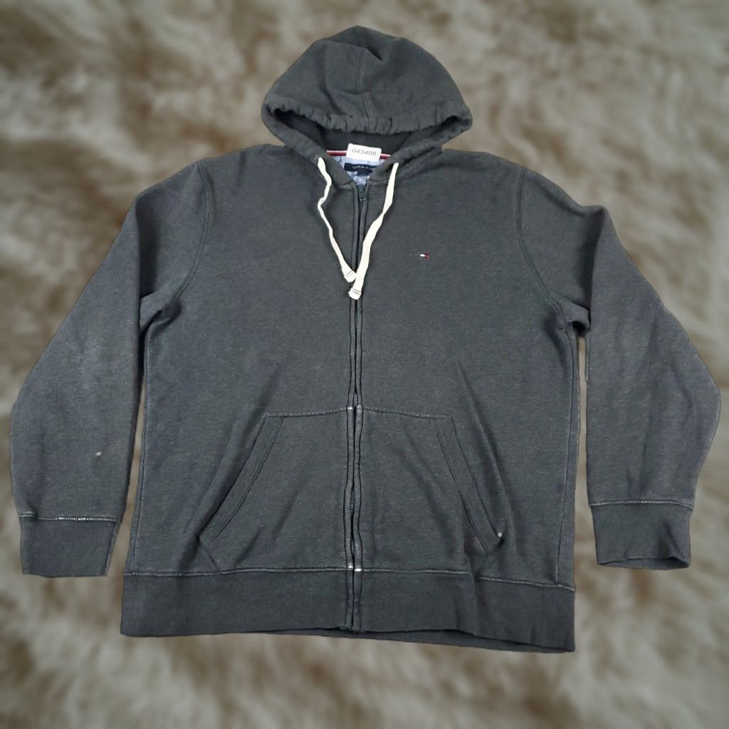 Tommy Hilfiger Tommy Hilfiger Hoodie Mens XL Gray Full Zip Sweatshirt Classic Preppy Size US XL / EU 56 / 4 - 1 Thumbnail