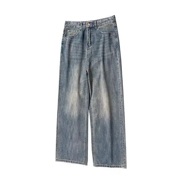Jean Baggy Jeans Wash Denim Faded Distressed Loose Fit Skate Size US 35 - 5 Thumbnail