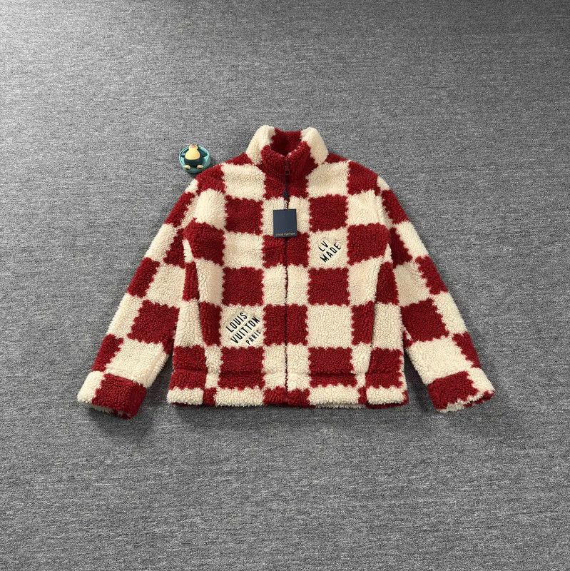 Louis Vuitton Louis Vuitton Red Wool Oversized Jacket 0089 Size US XL / EU 56 / 4 - 1 Thumbnail