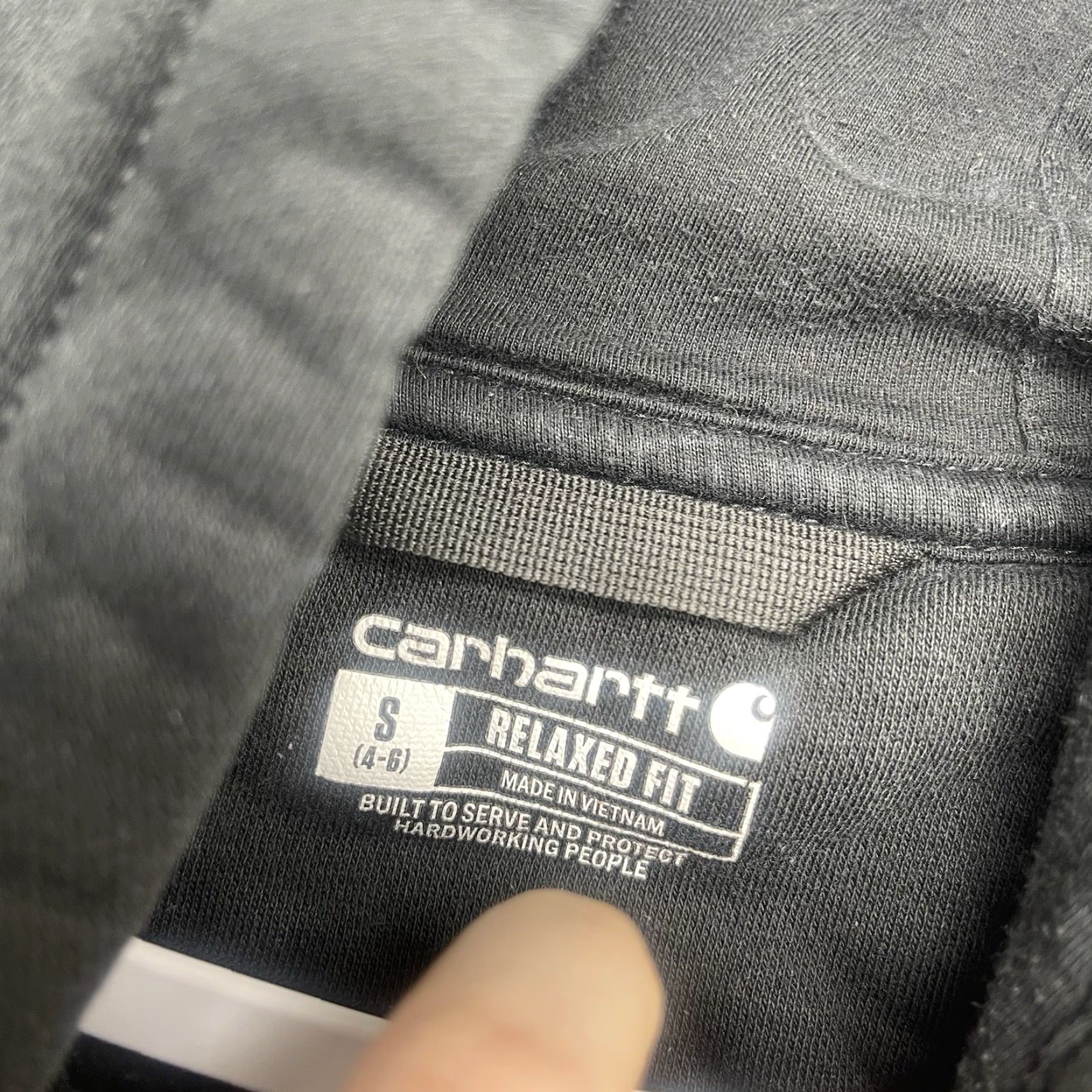 Carhartt VINTAGE Carhartt Sweatshirt Womens Small Hoodie Relaxed Fit Black Cotton Pullover Work Size S / US 4 / IT 40 - 6 Thumbnail