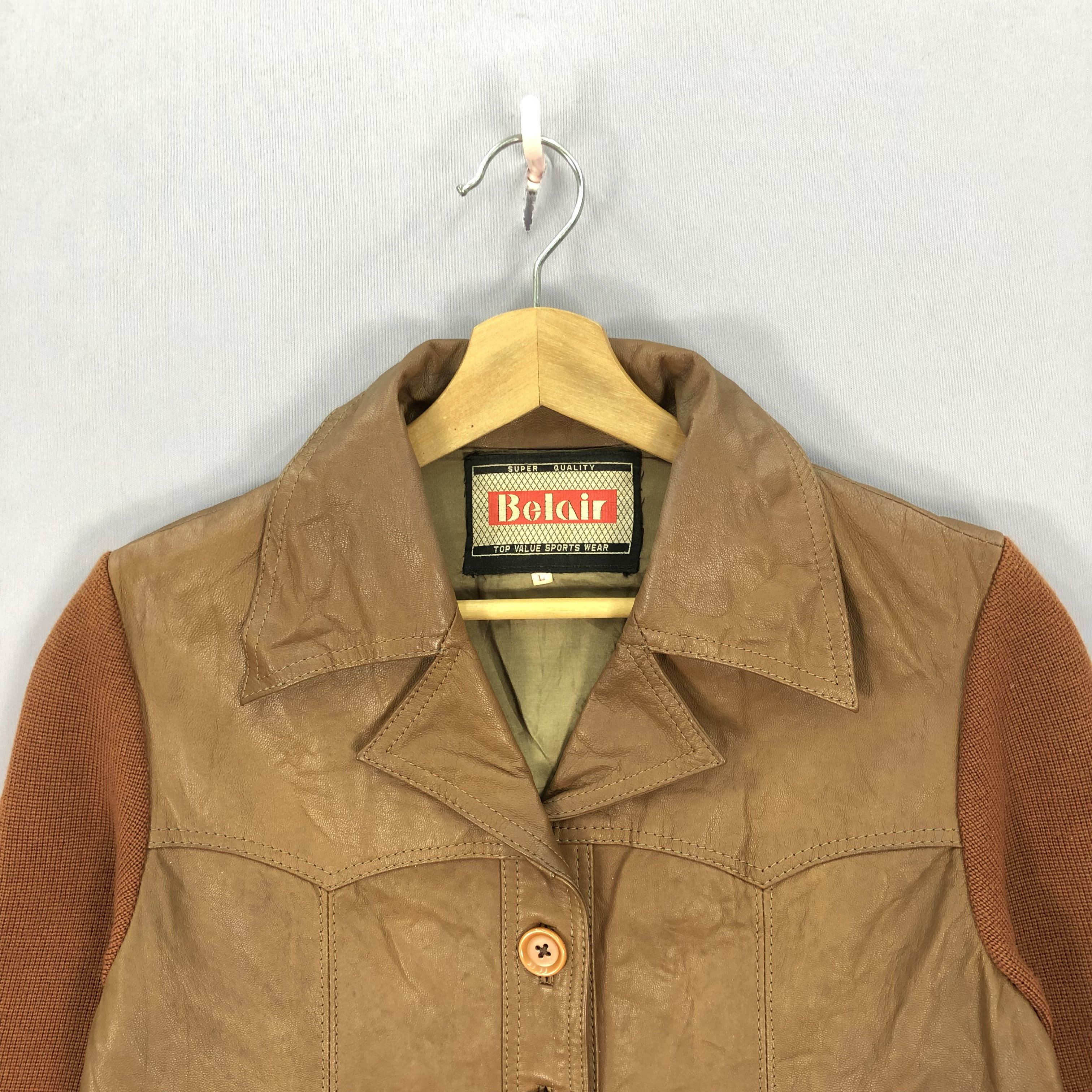 Japanese Brand × Vintage Vintage 90s Belair Leather Wool Knitted Jackets Size US S / EU 44-46 / 1 - 3 Thumbnail