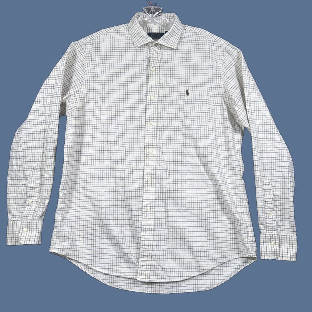 Polo Ralph Lauren Polo Ralph Lauren Shirt Mens L Ivory Brown Check Long Sleeve Button Up Size US L / EU 52-54 / 3 - 1 Thumbnail