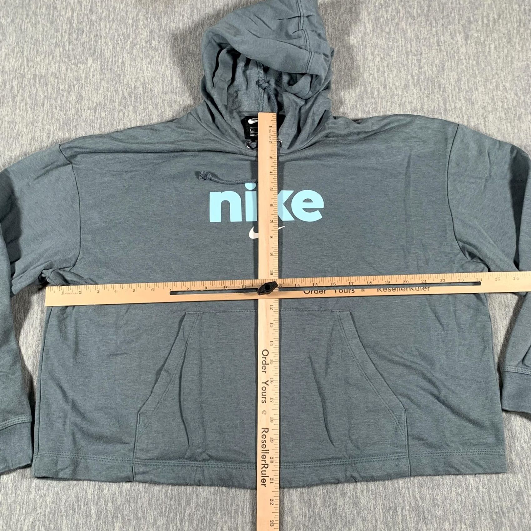 Nike Nike Hoodie Mens Large Gray Pullover Swoosh Kangaroo Pocket Graphic Print Logo Sweatshirt Size US L / EU 52-54 / 3 - 6 Thumbnail