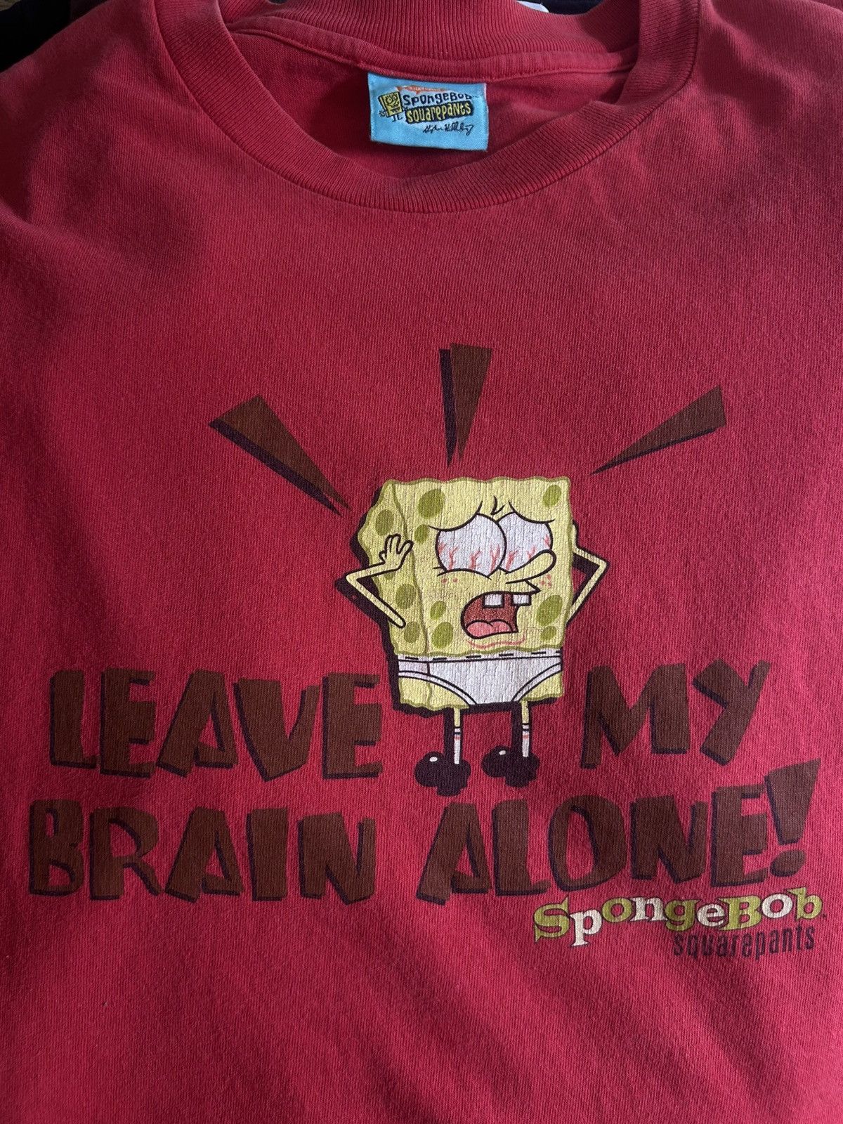 Nickelodeon ‘01 Spongebob Squarepants ‘Leave My Brain Alone’ Graphic Tee Size US XL / EU 56 / 4 - 1 Thumbnail