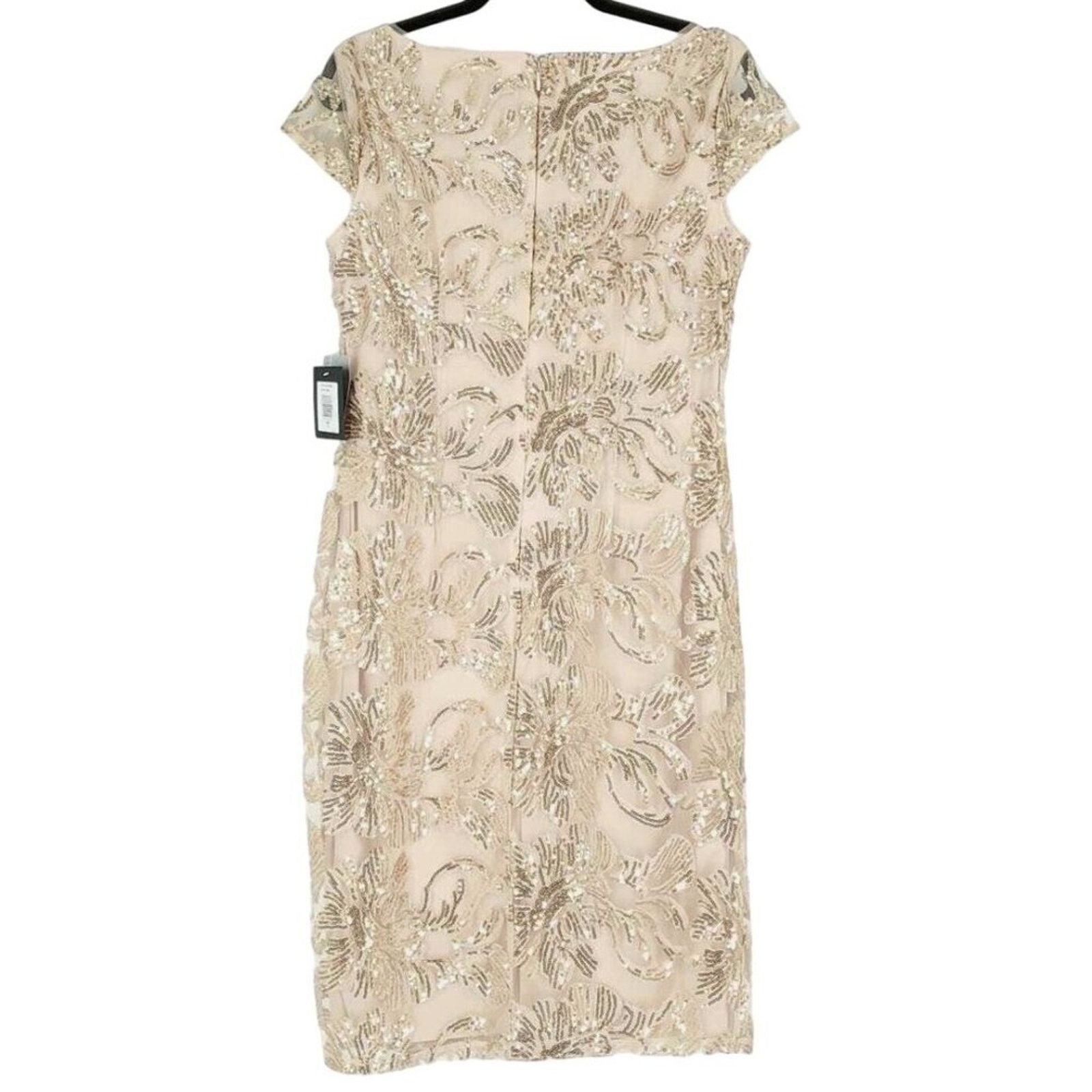 Emiliano Rinaldi Marina Rinaldi Sequin Embroidered Cocktail Sheath Dress 10 Size L / US 10 / IT 46 - 2 Thumbnail