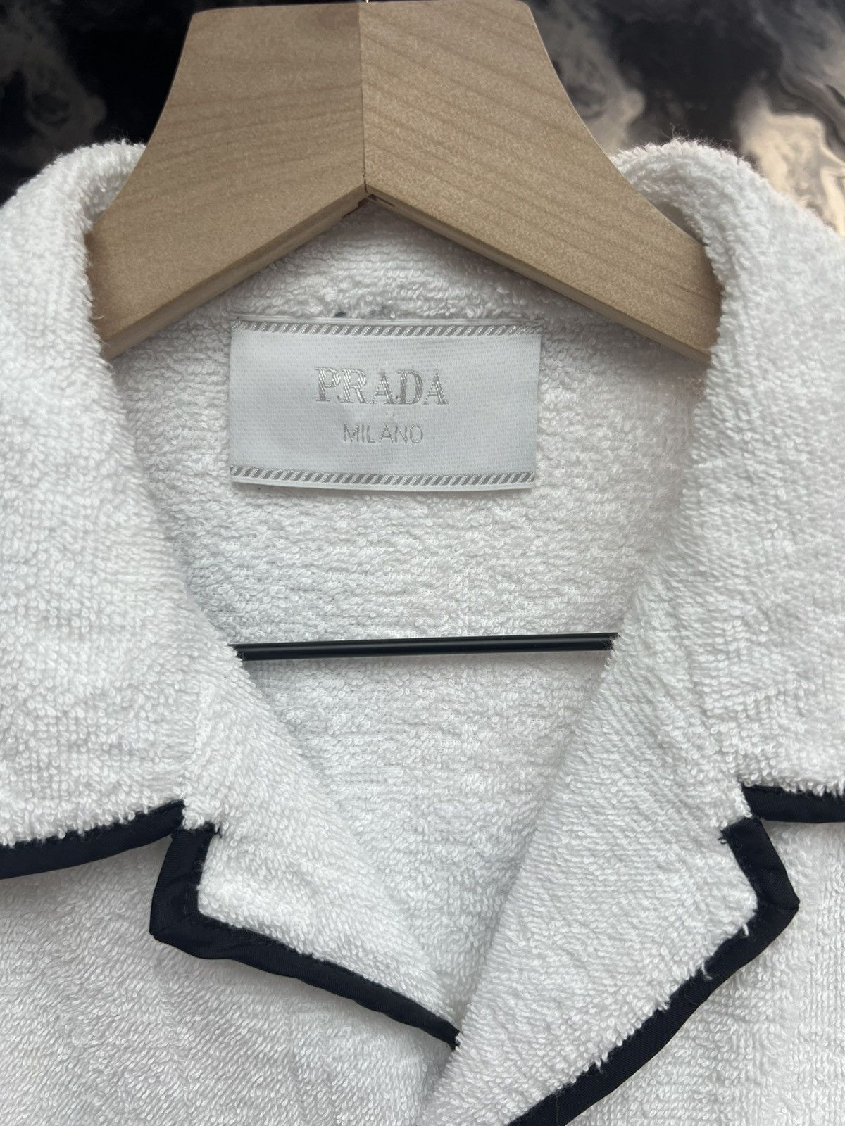 Prada Prada White Terry Cotton Tee Size US L / EU 52-54 / 3 - 6 Thumbnail