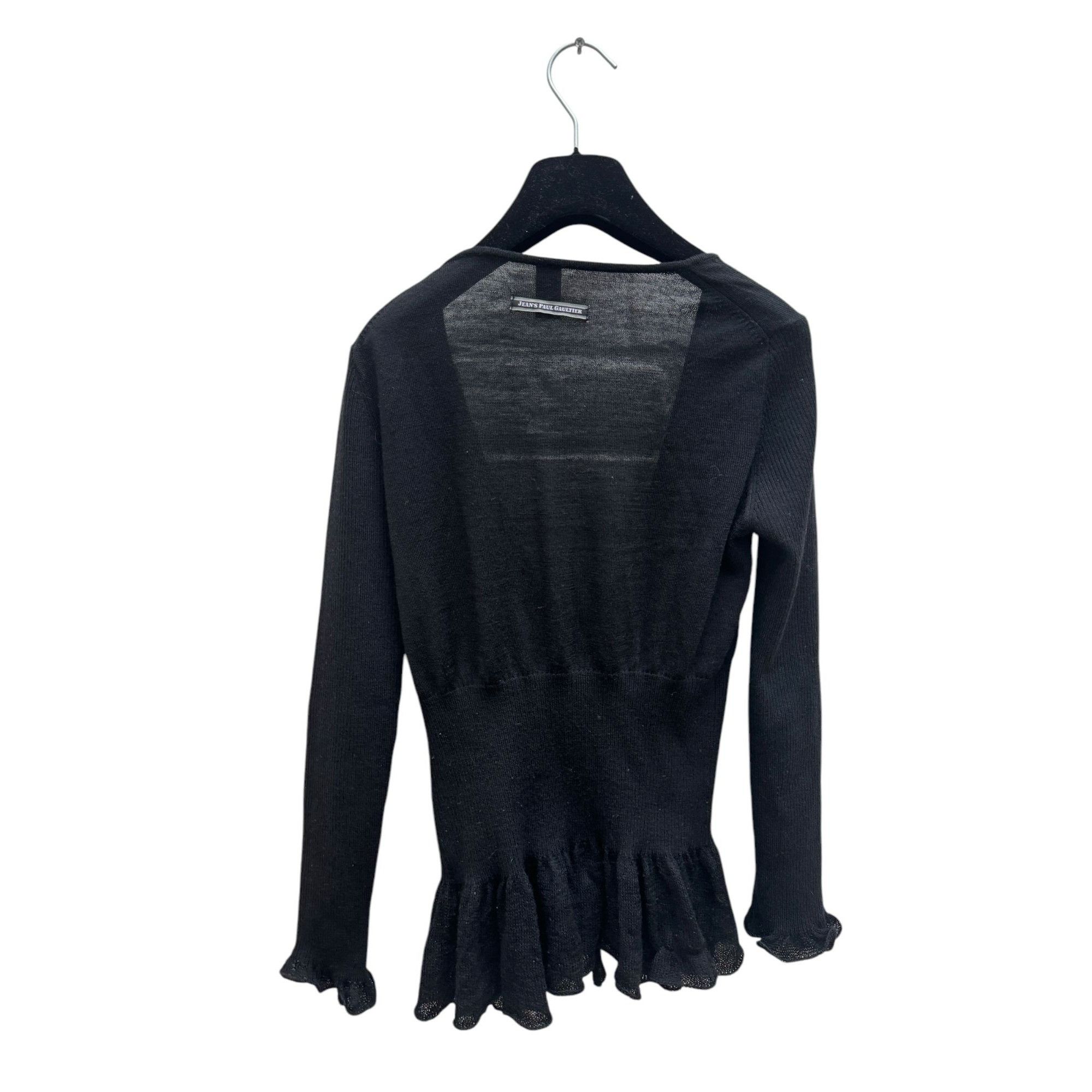 Jean Paul Gaultier Black Ribbed Wool Corset Sweater Size S / US 4 / IT 40 - 4 Thumbnail