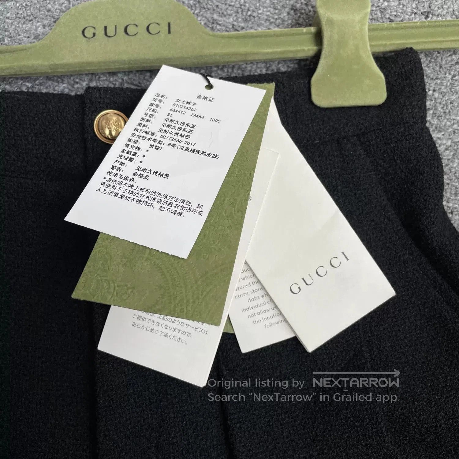 Gucci gucci black pleated casual trousers for women. Size 35" - 5 Thumbnail