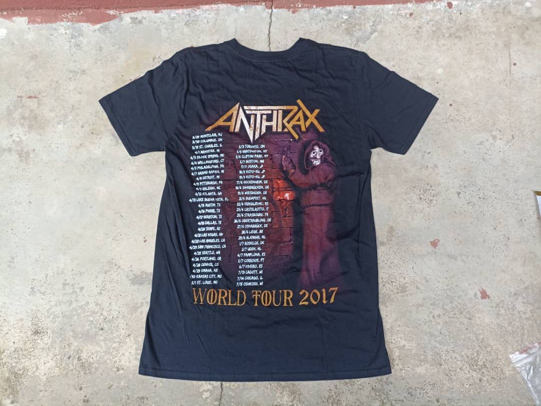 Band Tees T Shirt Anthrax Rock world band tour 2017 Size US M / EU 48-50 / 2 - 4 Thumbnail