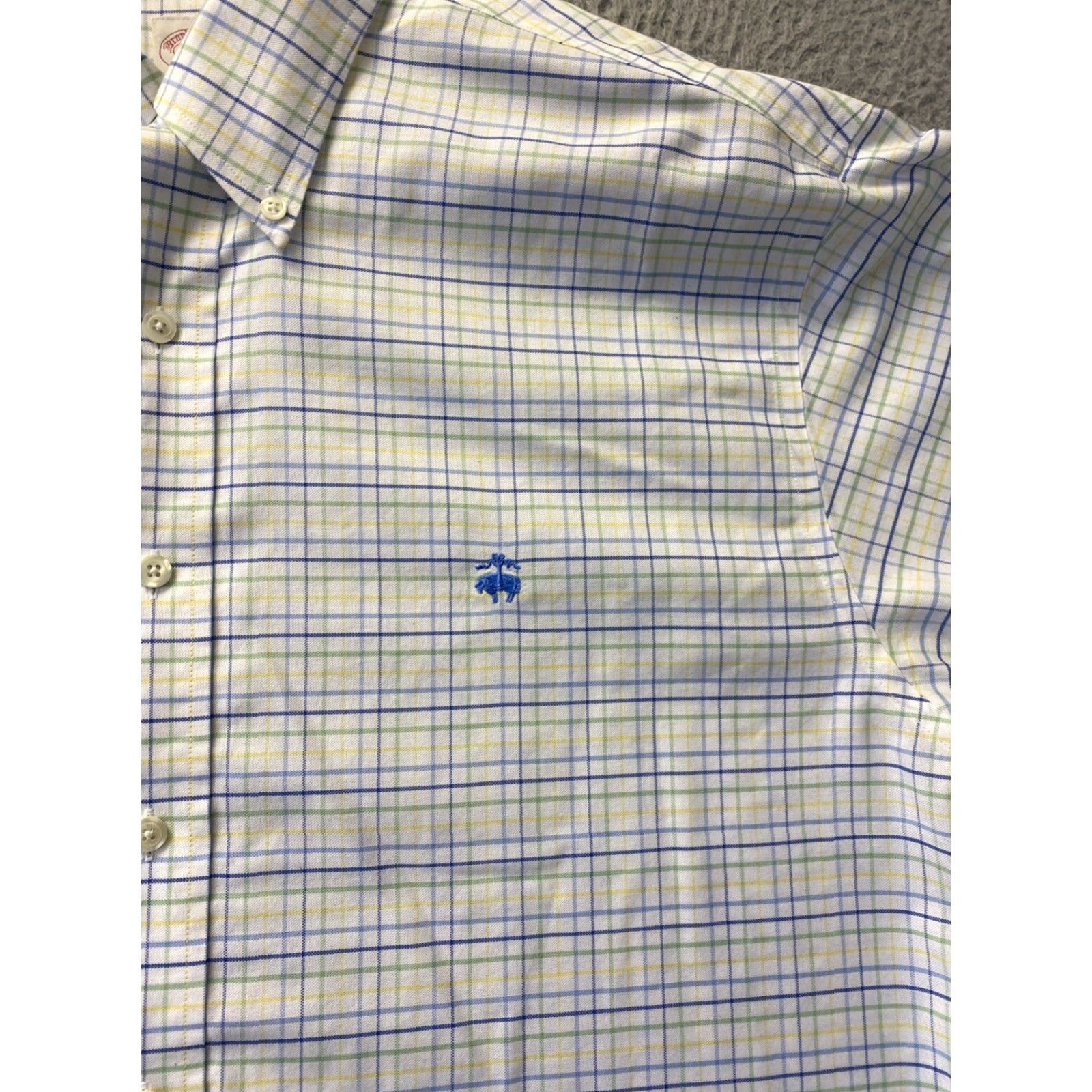 Brooks Brothers Brooks Brothers 346 Shirt Mens L Slim Fit White Plaid Long Sleeve Button Down Size US L / EU 52-54 / 3 - 2 Thumbnail