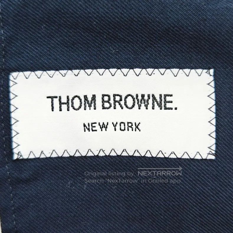 Thom Browne Thom Browne White mother-of-pearl button navy blue long co Size S / US 4 / IT 40 - 4 Thumbnail