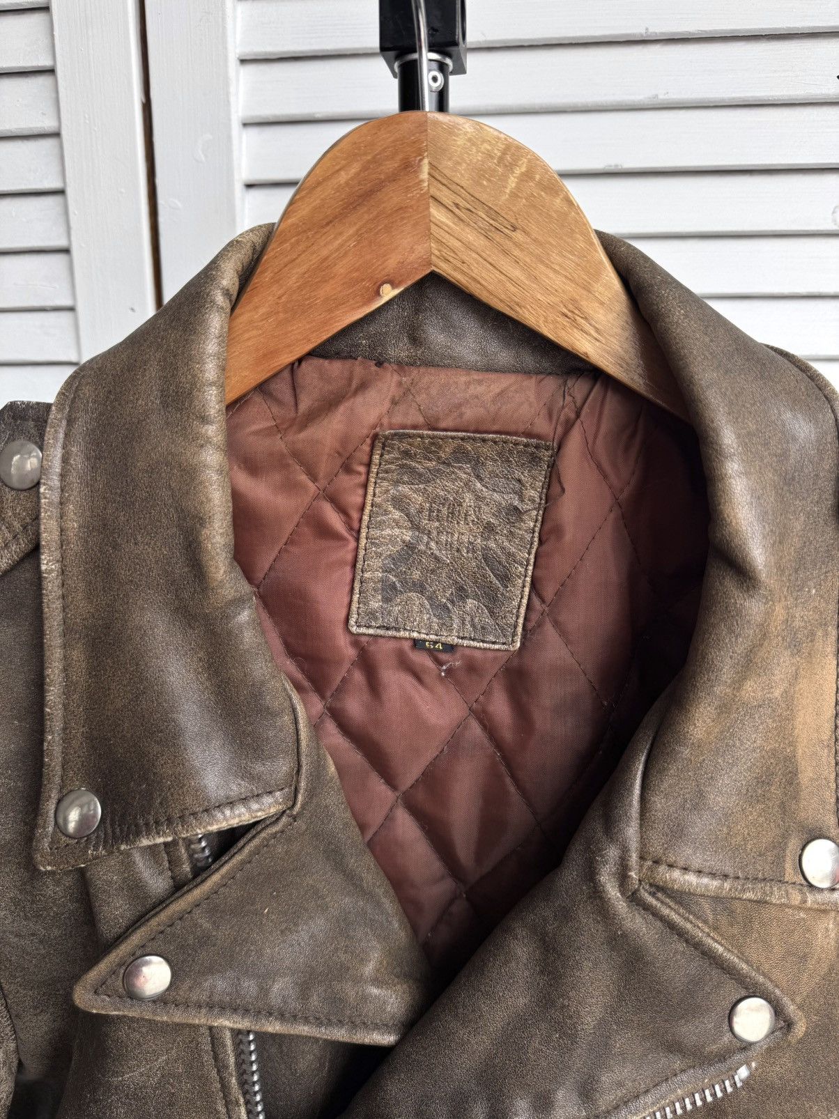 Genuine Leather Vintage German Cowhide Leather Motorcycle Jacket Distressed Size US L / EU 52-54 / 3 - 8 Thumbnail