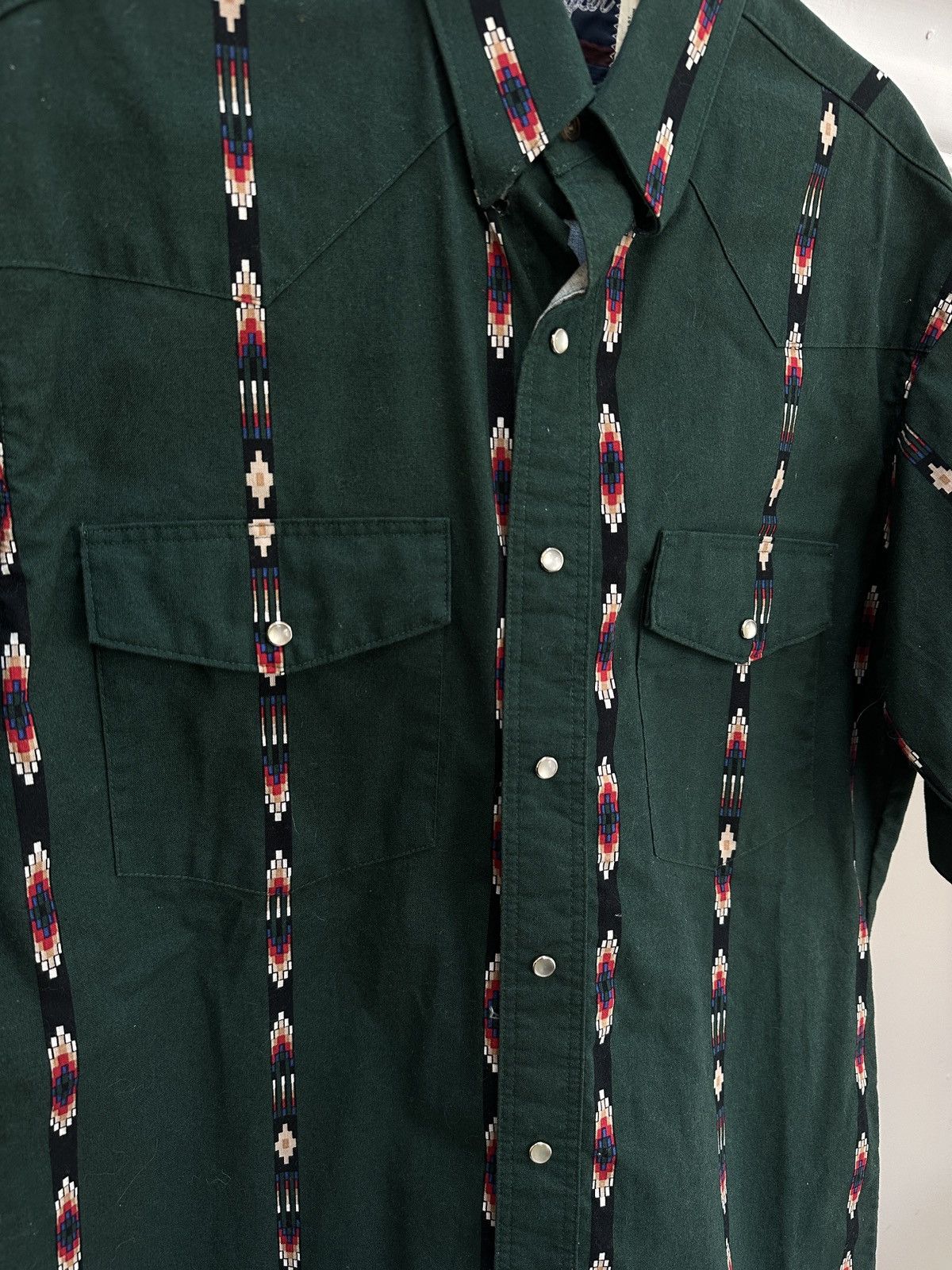 Wrangler Vintage Western Aztec Button Up SS Shirt Size US M / EU 48-50 / 2 - 3 Thumbnail