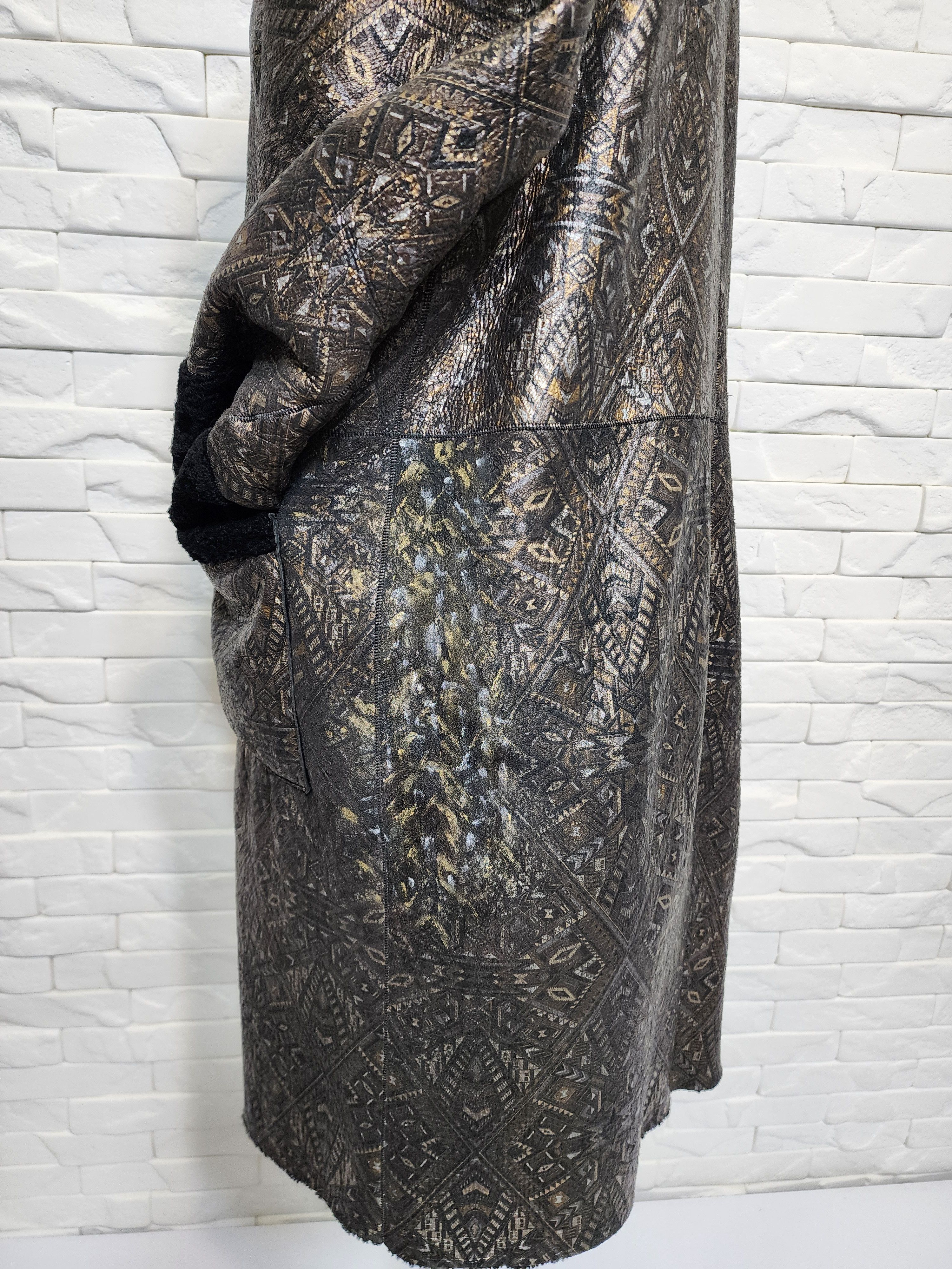 Furla Reversible Black @ Bronze Sheepskin Coat: Genuine Fur, Size XL / US 12-14 / IT 48-50 - 6 Thumbnail