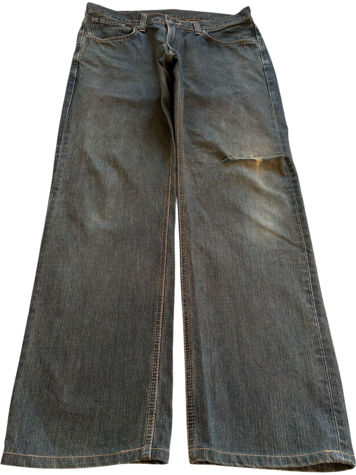 Edwin × Japanese Brand Vintage Japanese Edwin 503 Rusty Mud Wash Loose Baggy Jeans Size US 35 - 1 Thumbnail