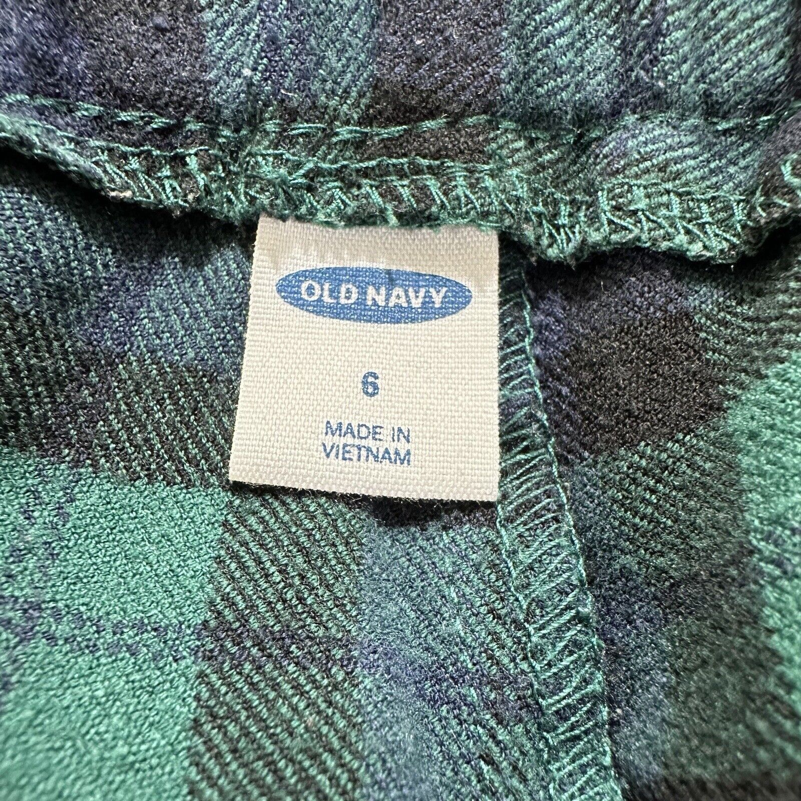 Old Navy Old Navy 6 Loungewear Sweatpants Blue Green Plaid Pants Size 28" / US 6 / IT 42 - 4 Thumbnail