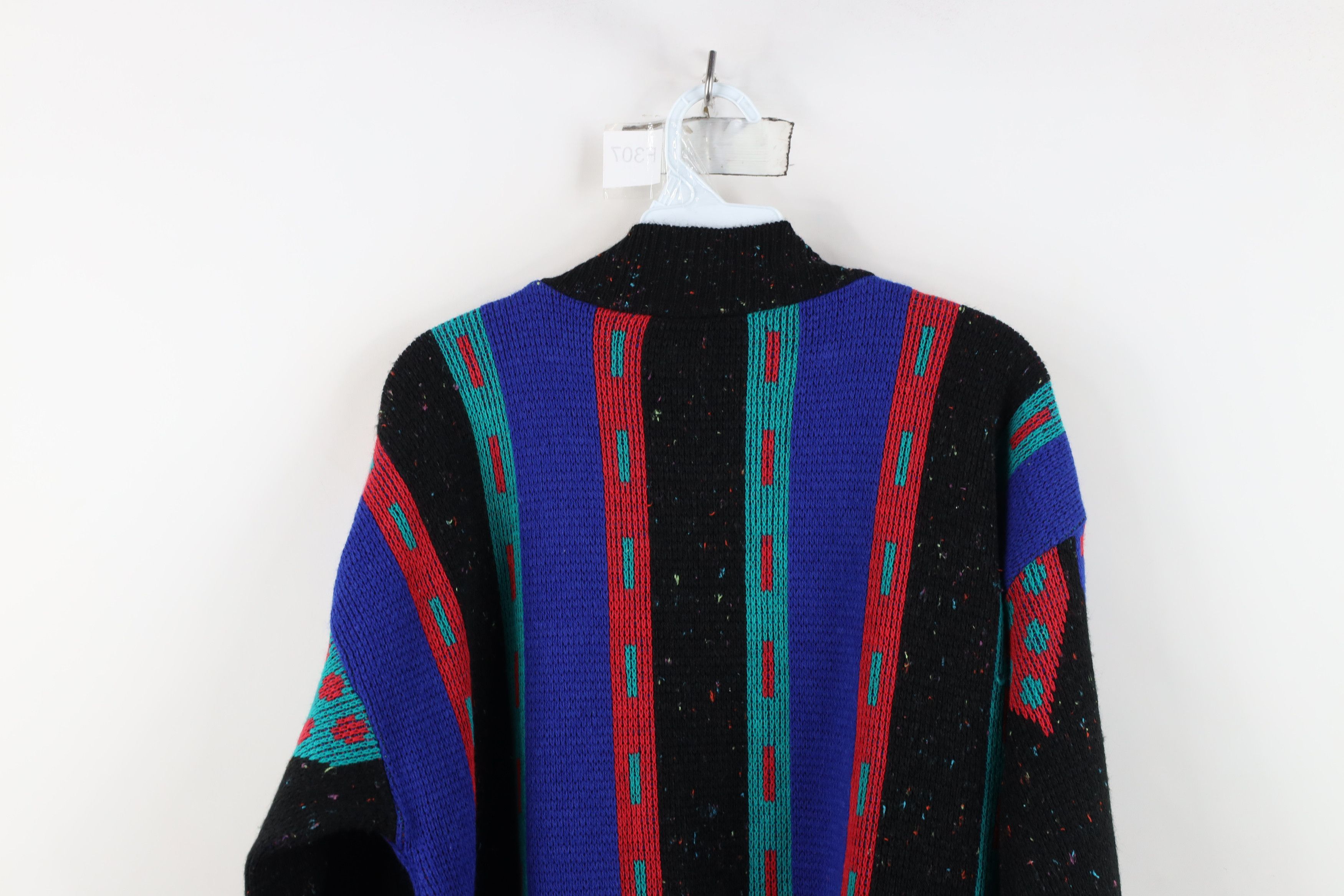 Vintage Vintage 80s Streetwear Geometric Striped Knit Sweater USA Size ONE SIZE - 10 Thumbnail