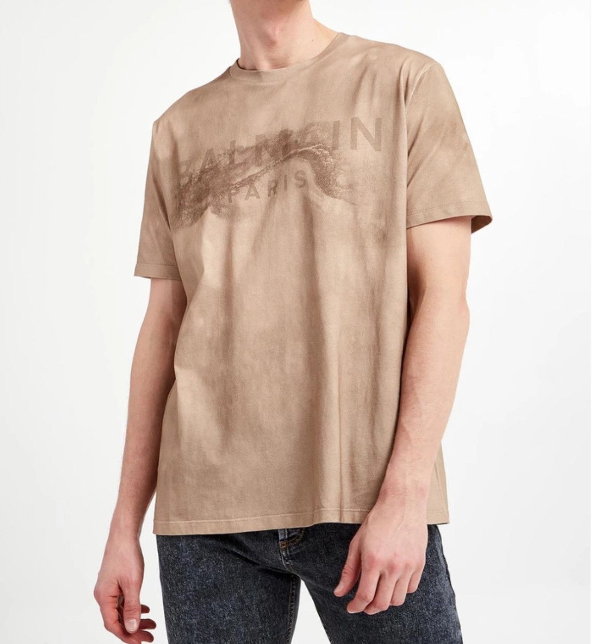 Balmain Balmain Men's Desert Oversize T-Shirt in Sand/Mole M Size US M / EU 48-50 / 2 - 1 Thumbnail