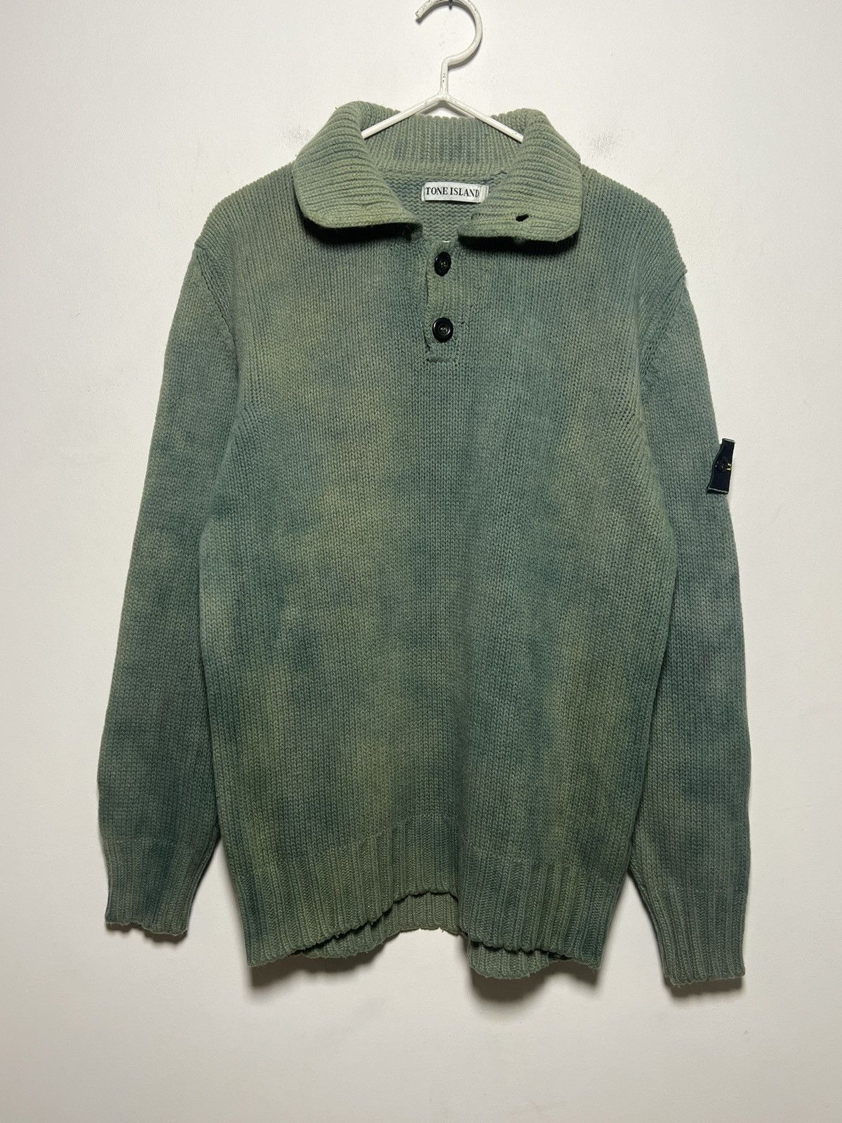 Stone Island Stone Island Chunky Overdyed Sweater – Vintage – Sage Green Size US M / EU 48-50 / 2 - 6 Thumbnail