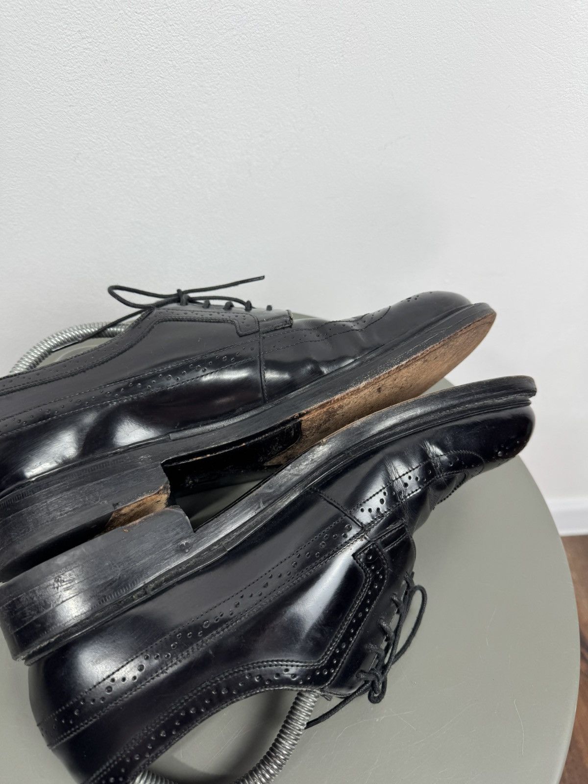 Other Vintage Black Leather Wingtip Brogue Oxford Shoes US 7 EU 40 Size US 7 / EU 40 - 8 Thumbnail