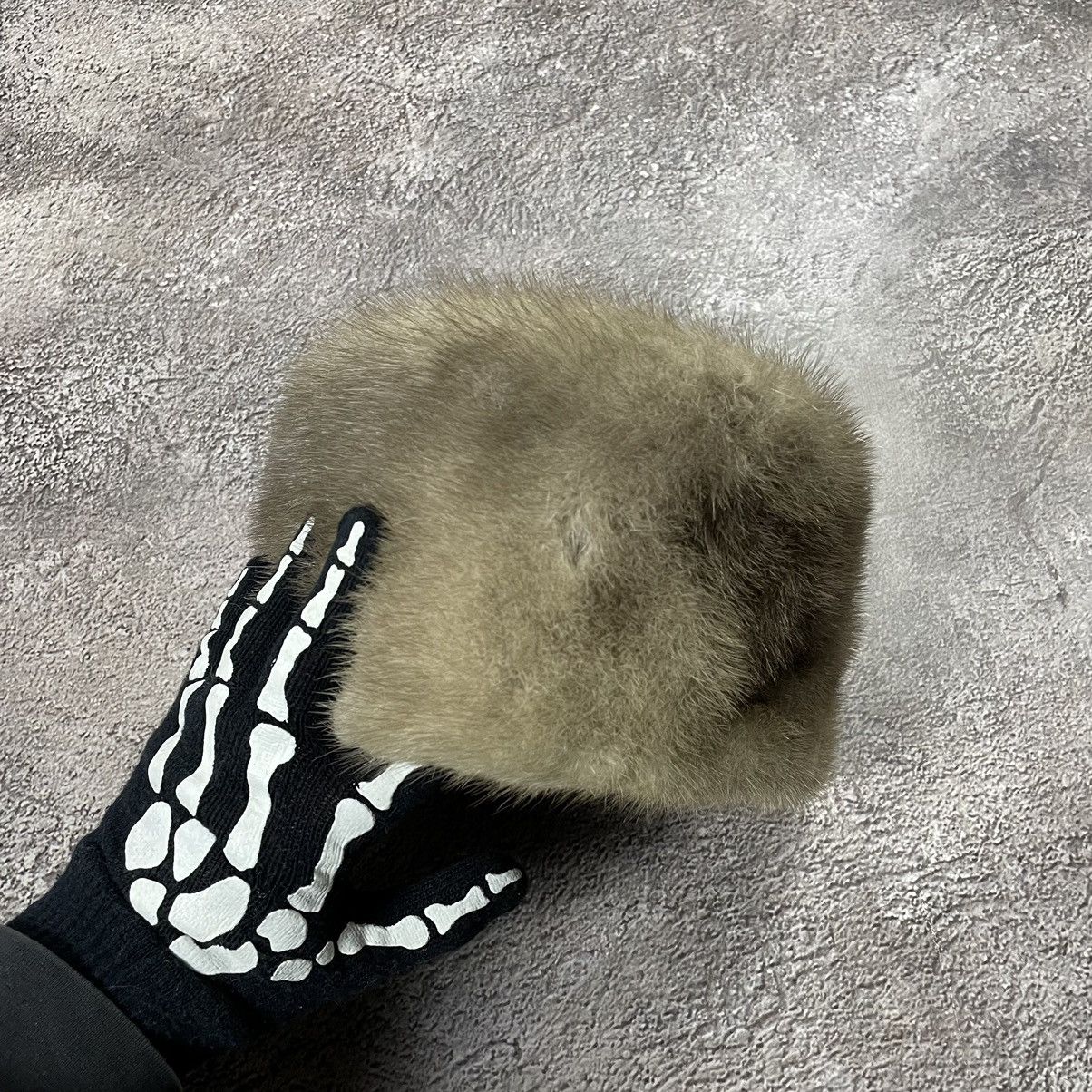 Vintage Vintage 90s Mohair Fuzzy Beanie Hat Skeleton Hand Goth OS Size ONE SIZE - 1 Thumbnail
