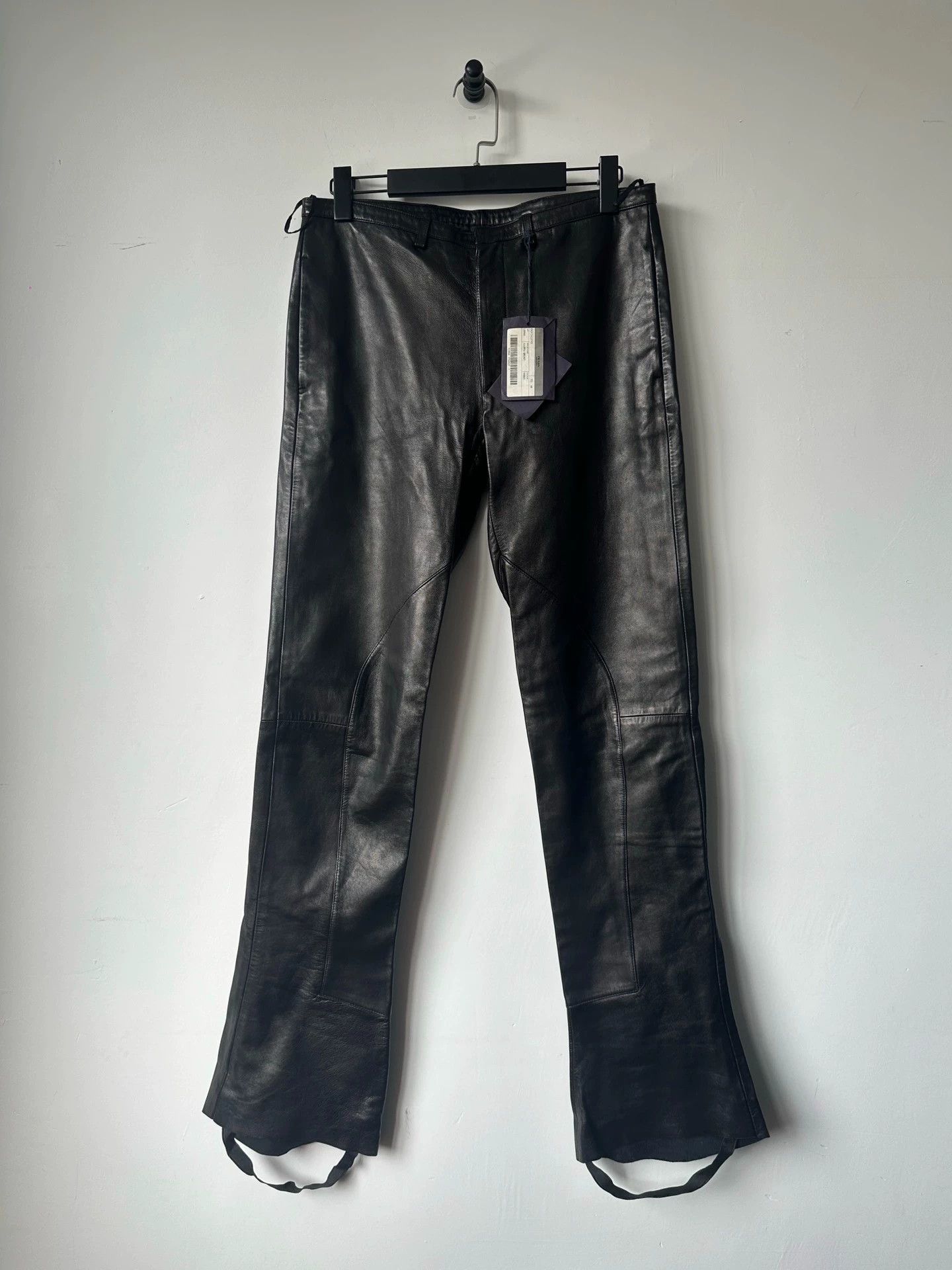 Prada Vintage Prada Leather Bootcut Pants 48 MP HL Strap Cuffs Size US 32 / EU 48 - 1 Thumbnail