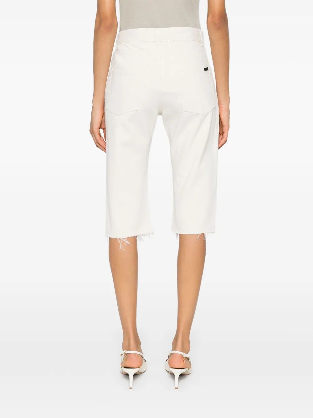 Saint Laurent Paris o1y0126 Denim Short in White Size 27" / US 4 / IT 40 - 3 Thumbnail
