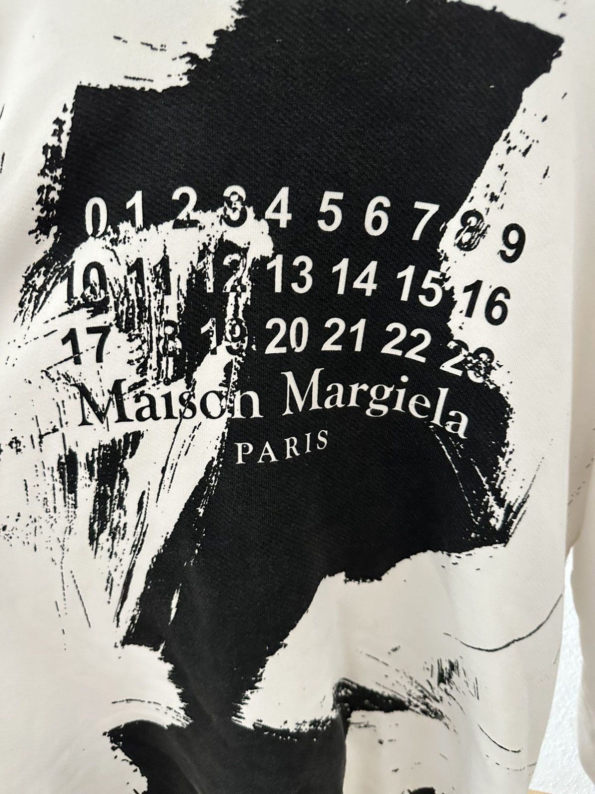 Maison Margiela Maison Margiela painted black white hoodie Size US L / EU 52-54 / 3 - 4 Thumbnail