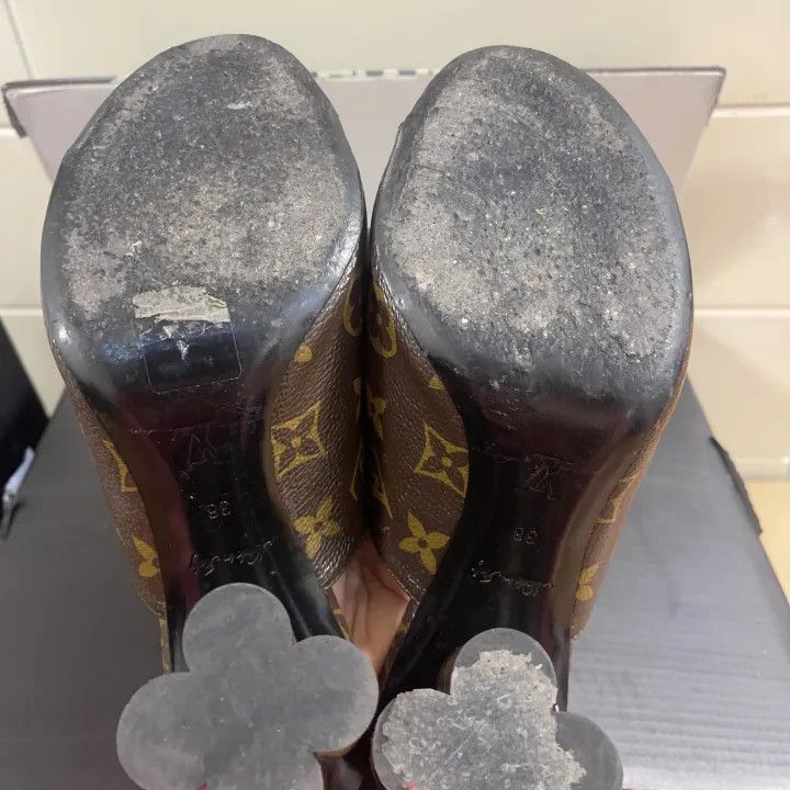 Louis Vuitton Louis Vuitton Indiana Monogram High Heel Sandals -2508 Size US 8 / IT 38 - 4 Thumbnail