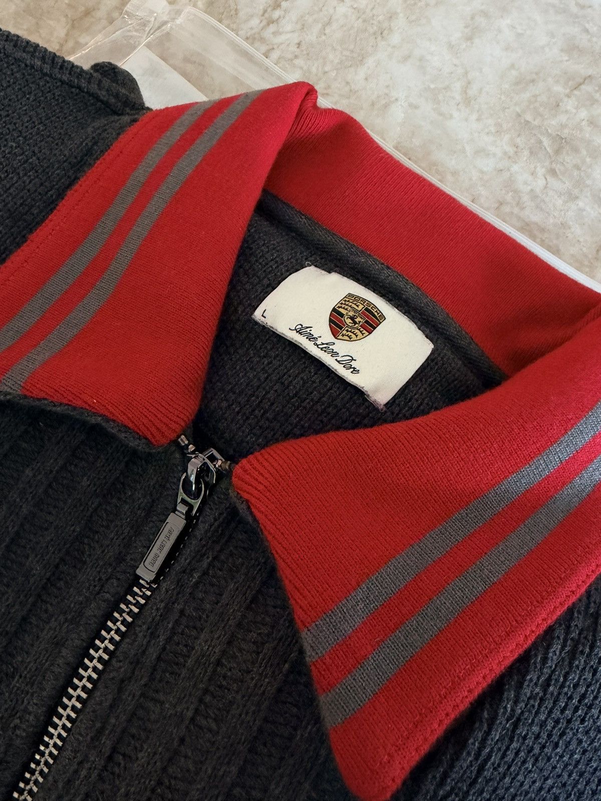 Aime Leon Dore × Porsche Design ALD / Porsche Jacquard Collar Quarter Zip Pullover Size US L / EU 52-54 / 3 - 4 Thumbnail