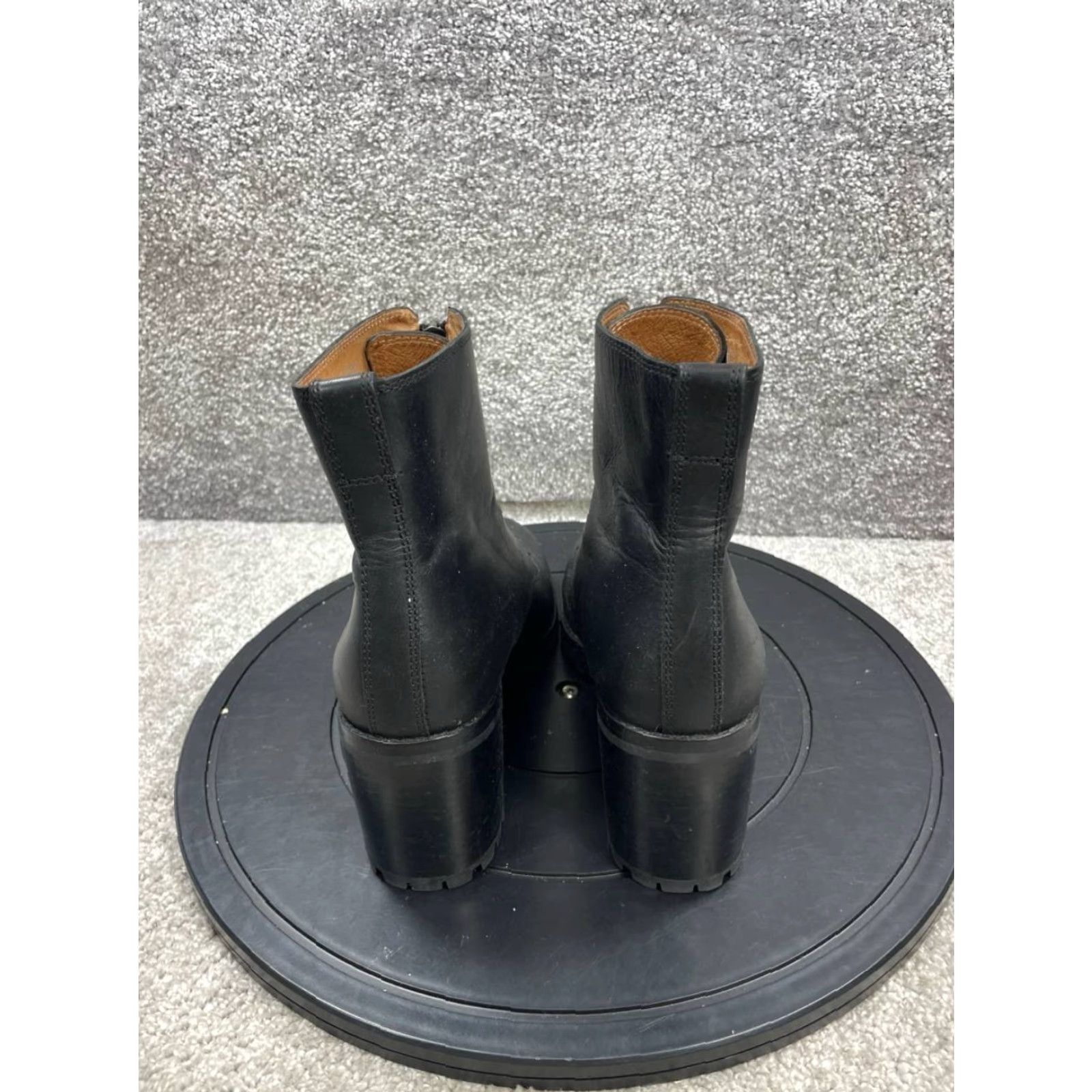 Madewell Madewell The Alyce Boot Women Size 10 Black Leather Zip Front Lugsole Block Heel Size US 10 / IT 40 - 6 Thumbnail