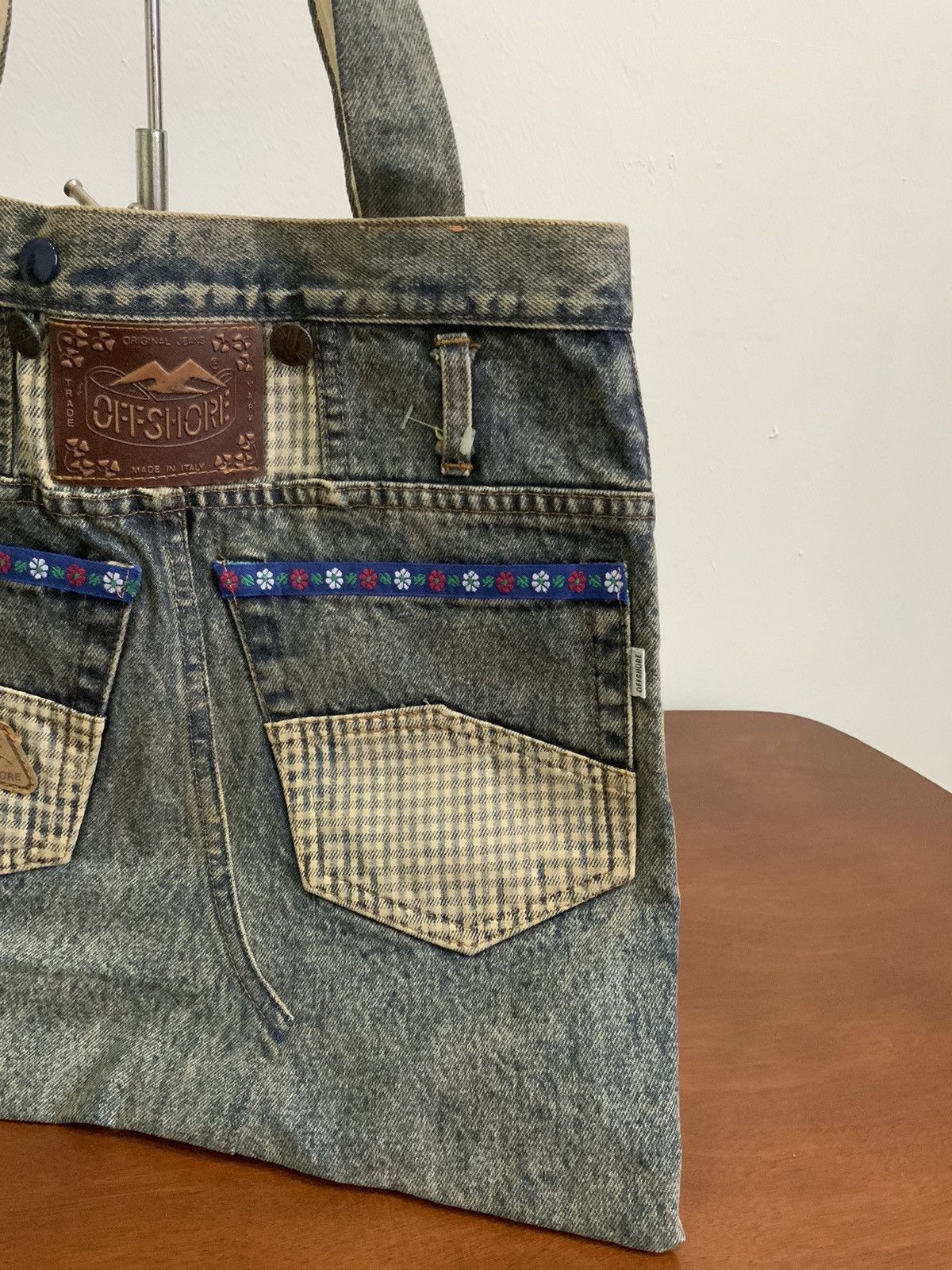 If Six Was Nine Offshore Italian Custom Denim Patchwork Tote Bag Size ONE SIZE - 5 Thumbnail