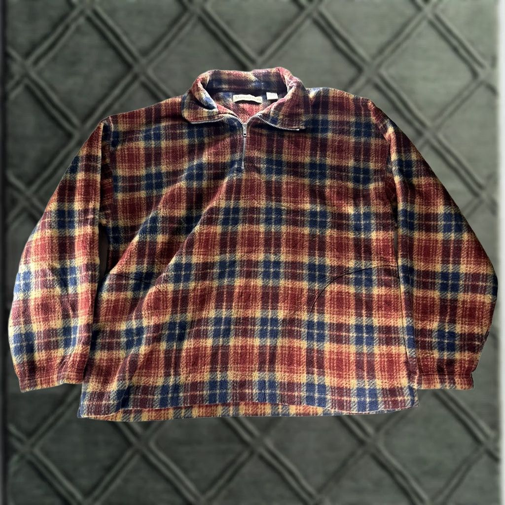 Vintage VINTAGE Munsingwear Sweater Mens XL Red Plaid Fleece 1/4 Zip Pullover Wool? Size US XL / EU 56 / 4 - 1 Thumbnail