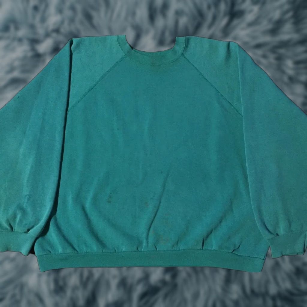 Tultex VINTAGE Tultex 80s Hoodie Shirt 2XL Green Distressed Boxy Sweatshirt USA 90s Grunge Punk Surf Skate Rockabilly Size US XXL / EU 58 / 5 - 1 Thumbnail