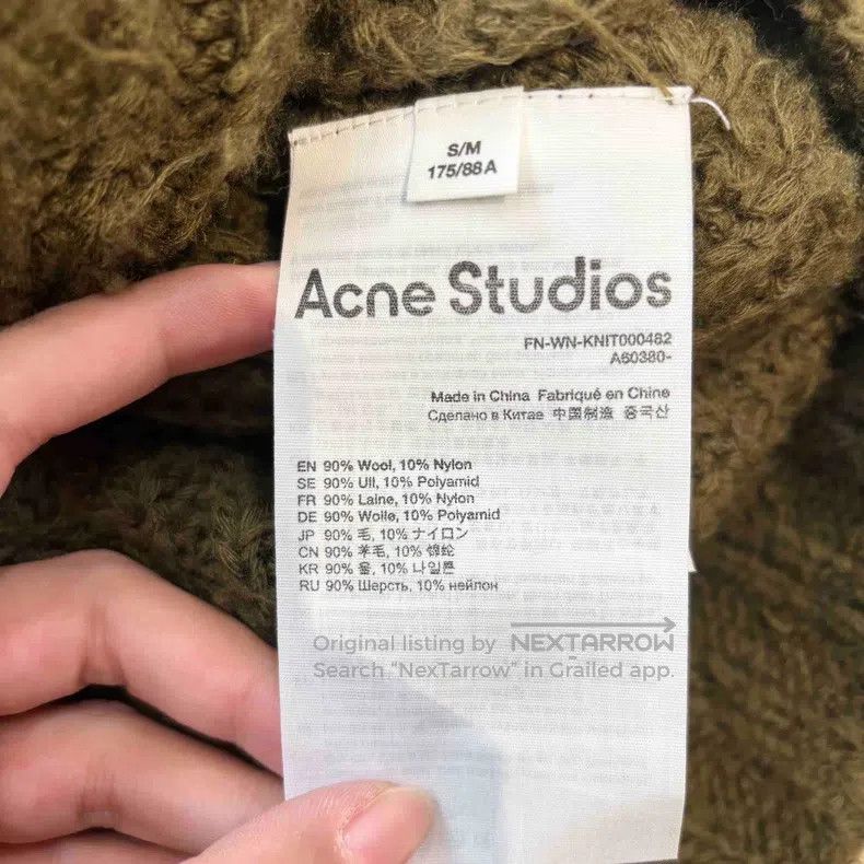 Acne Studios Acne Studios Wool Blend Fleece Hooded Sweater, Green Size M / US 6-8 / IT 42-44 - 3 Thumbnail