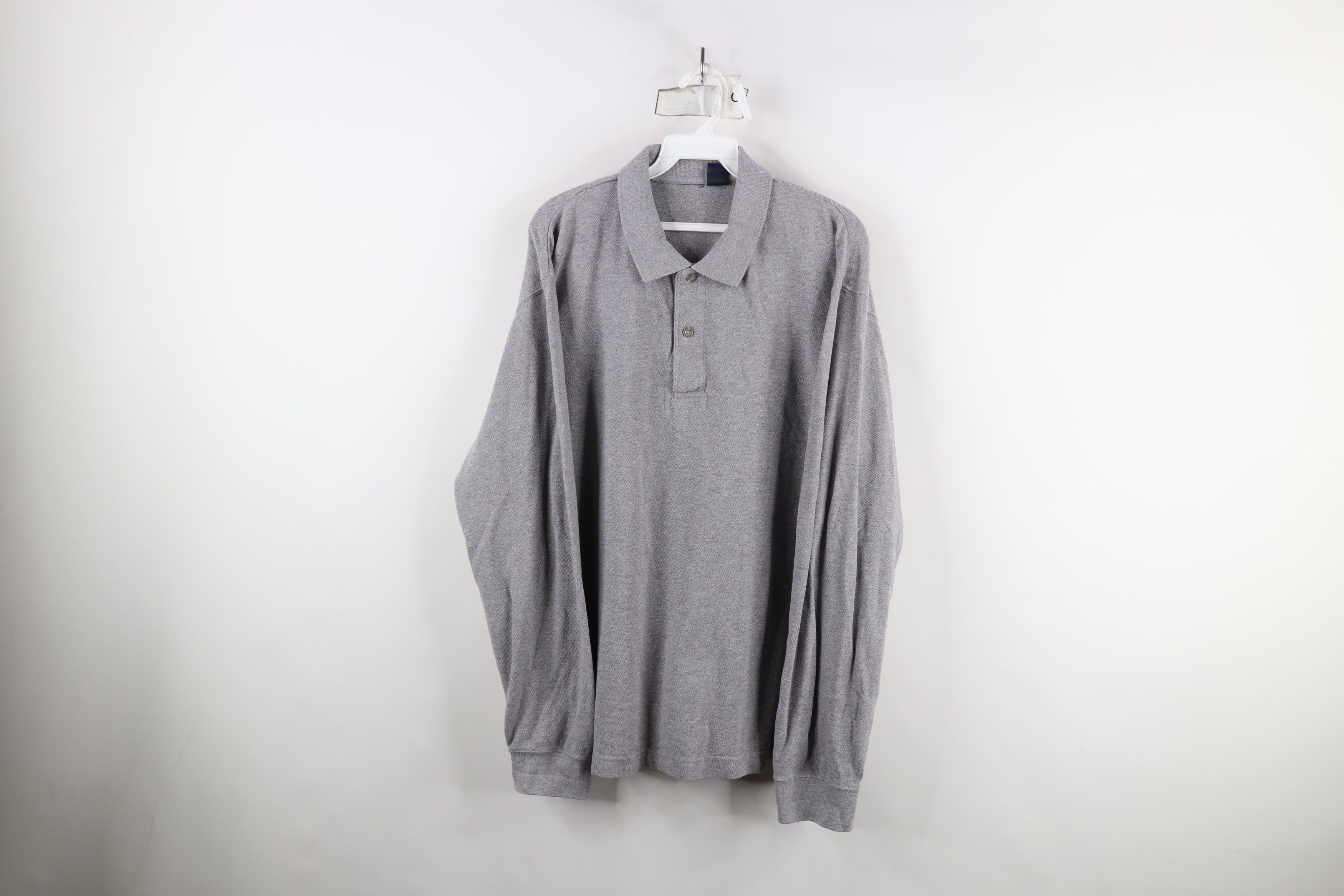 Vintage Vintage 90s Streetwear Long Sleeve Rugby Polo Shirt Gray Size US L / EU 52-54 / 3 - 1 Thumbnail