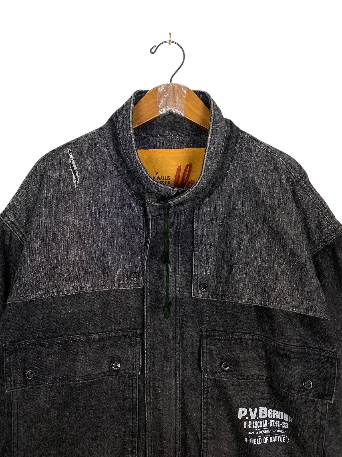 Japanese Brand × Vintage Vtg Casablanca Rally Halb Wallis Denim Stoned Washed Jacket Size US L / EU 52-54 / 3 - 5 Thumbnail