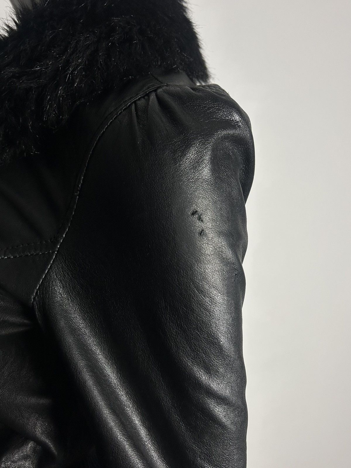 Other Vintage biker bomber leather fur jacket Size S / US 4 / IT 40 - 8 Thumbnail